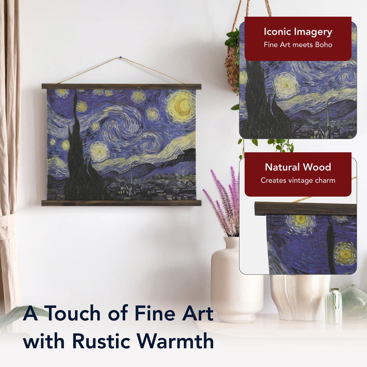 The Starry Night Over the Rhone Tapestry Wall Art - Van Gogh