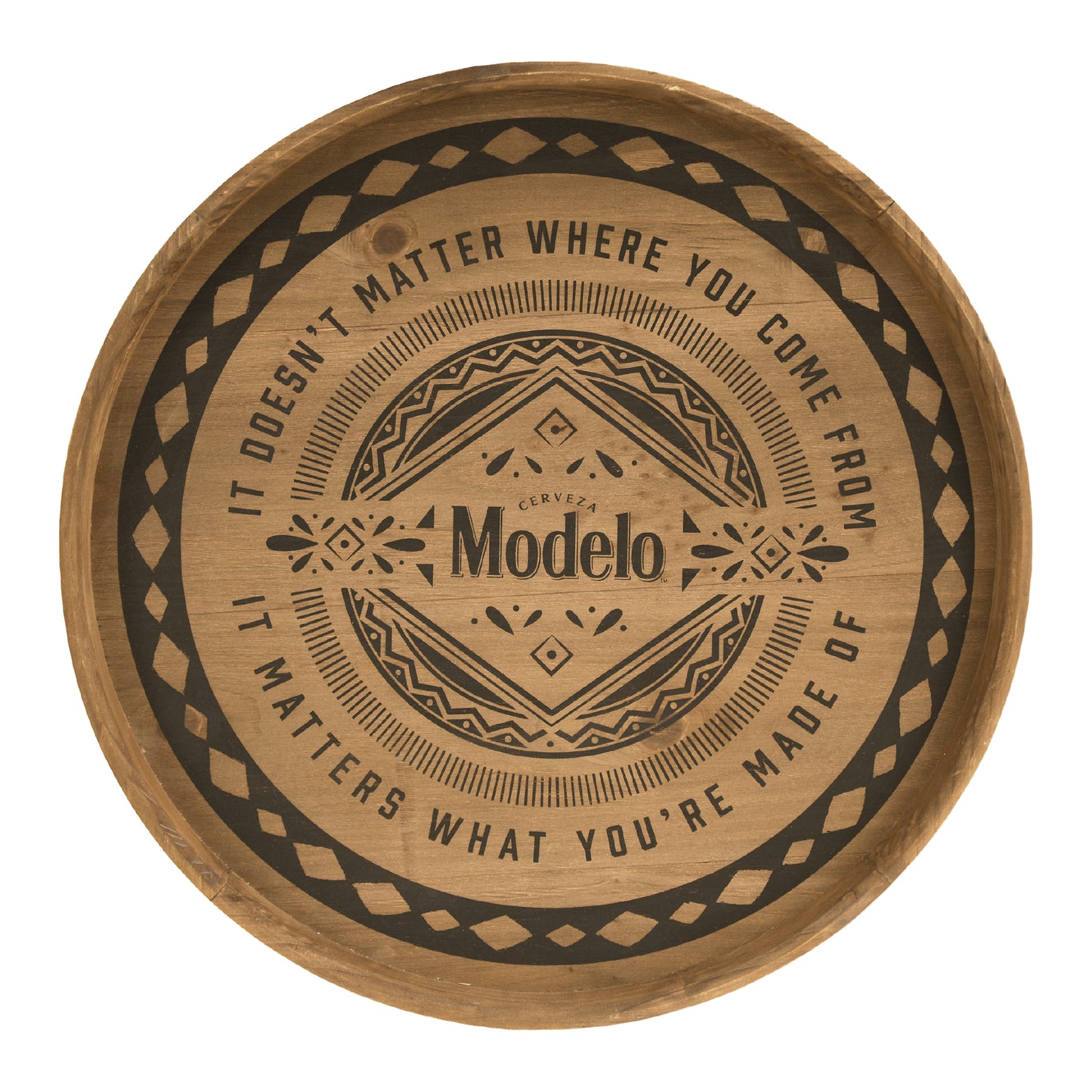 round cerveza beer barrel style framed plaque wall decor with vintage typography, rustic bar sign for home bar, man cave, or garage