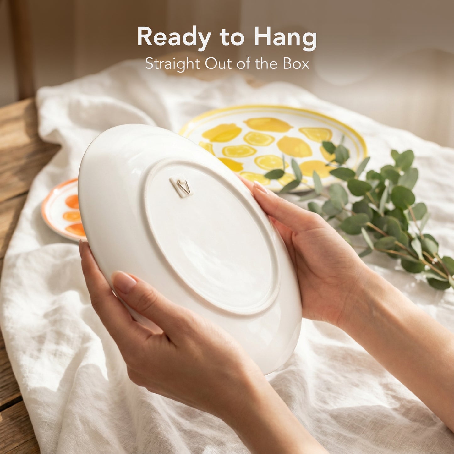 Fruit Wall Plate Ceramic Lemon Lime Orange Kitchen Decor Set of 3