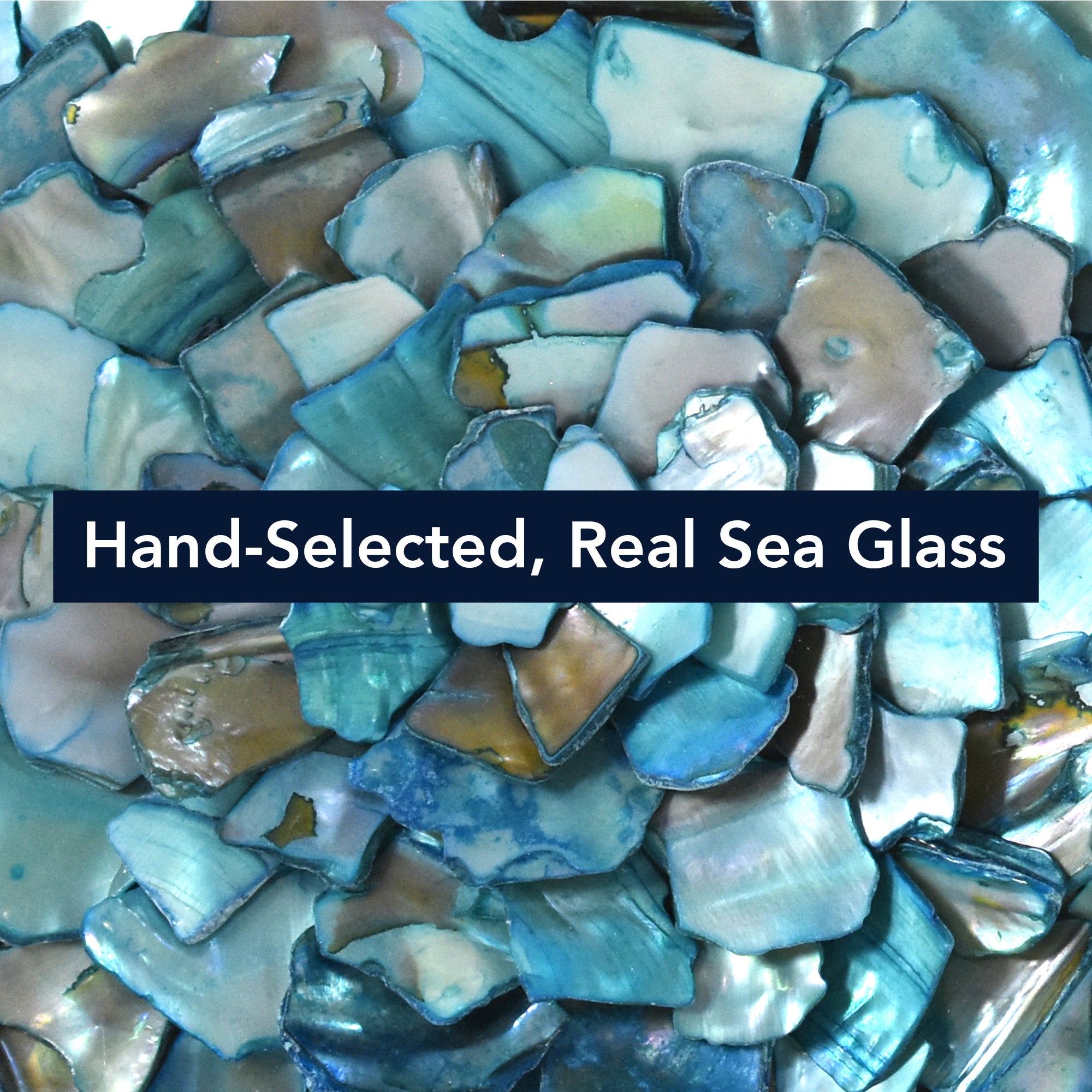 2-pc Sea Glass Shell Wall Art Set - Coastal Aqua & Teal Shadowbox Decor