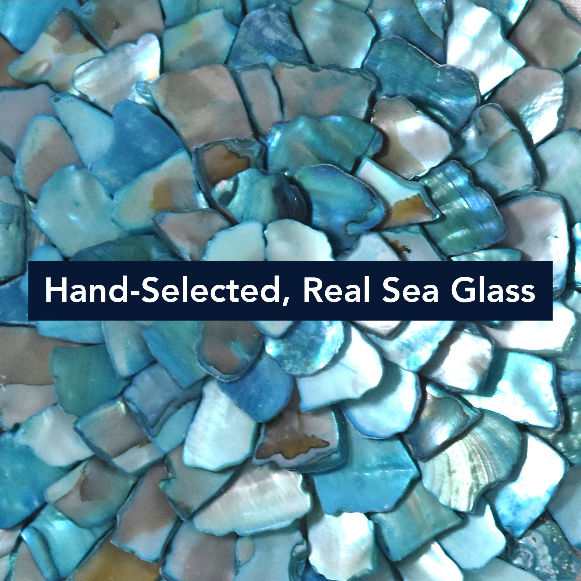 2-pc Sea Glass Shell Wall Art Set – Coastal Aqua & Teal Shadowbox Decor