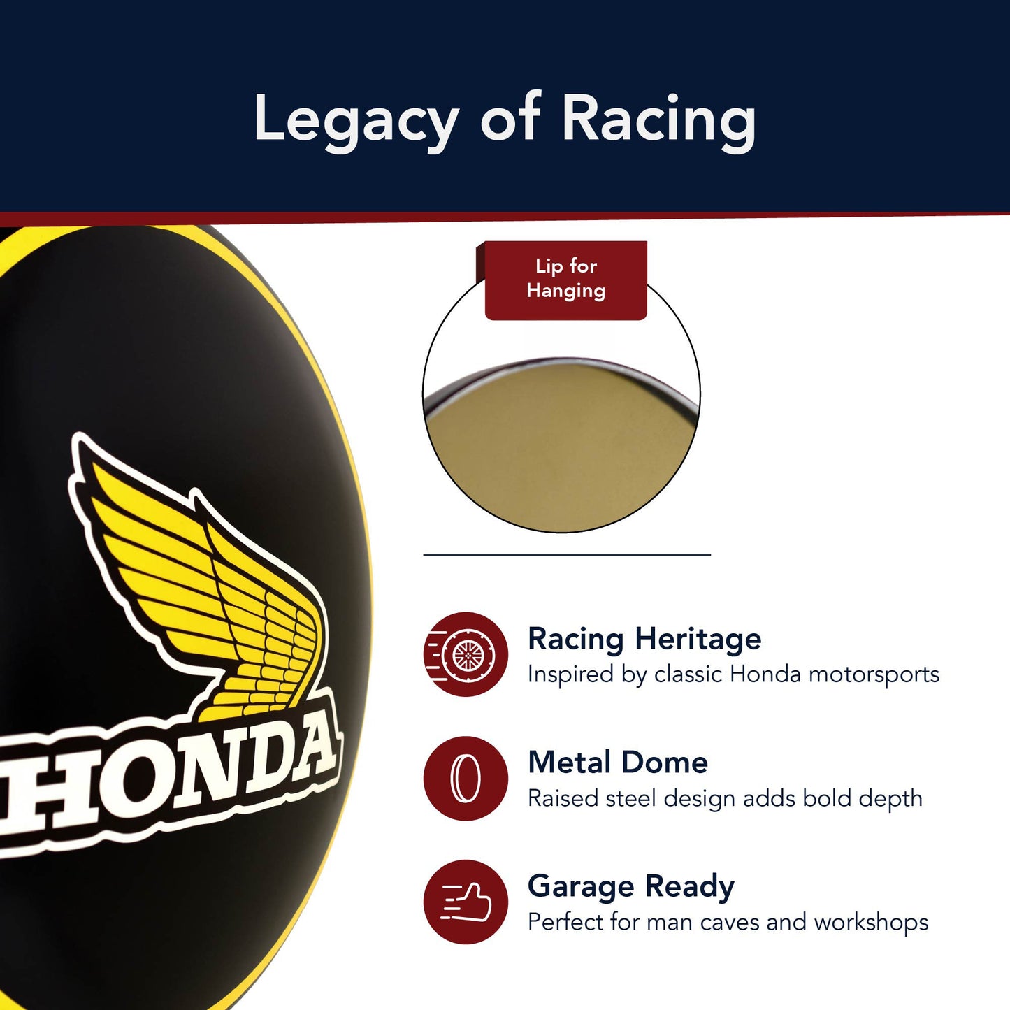 Motorcycle Racing Dome Metal Wall Art Garage Decor - Motor Cross