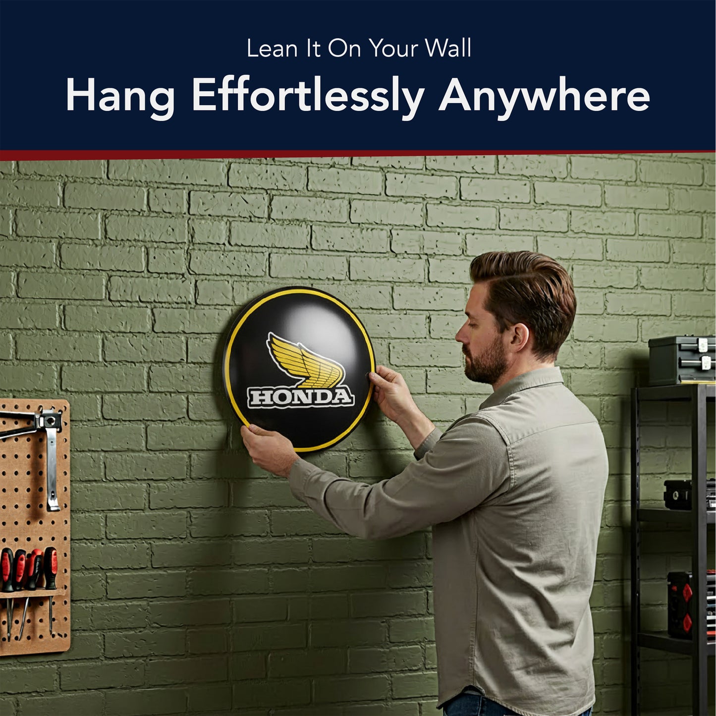 Motorcycle Racing Dome Metal Wall Art Garage Decor - Motor Cross