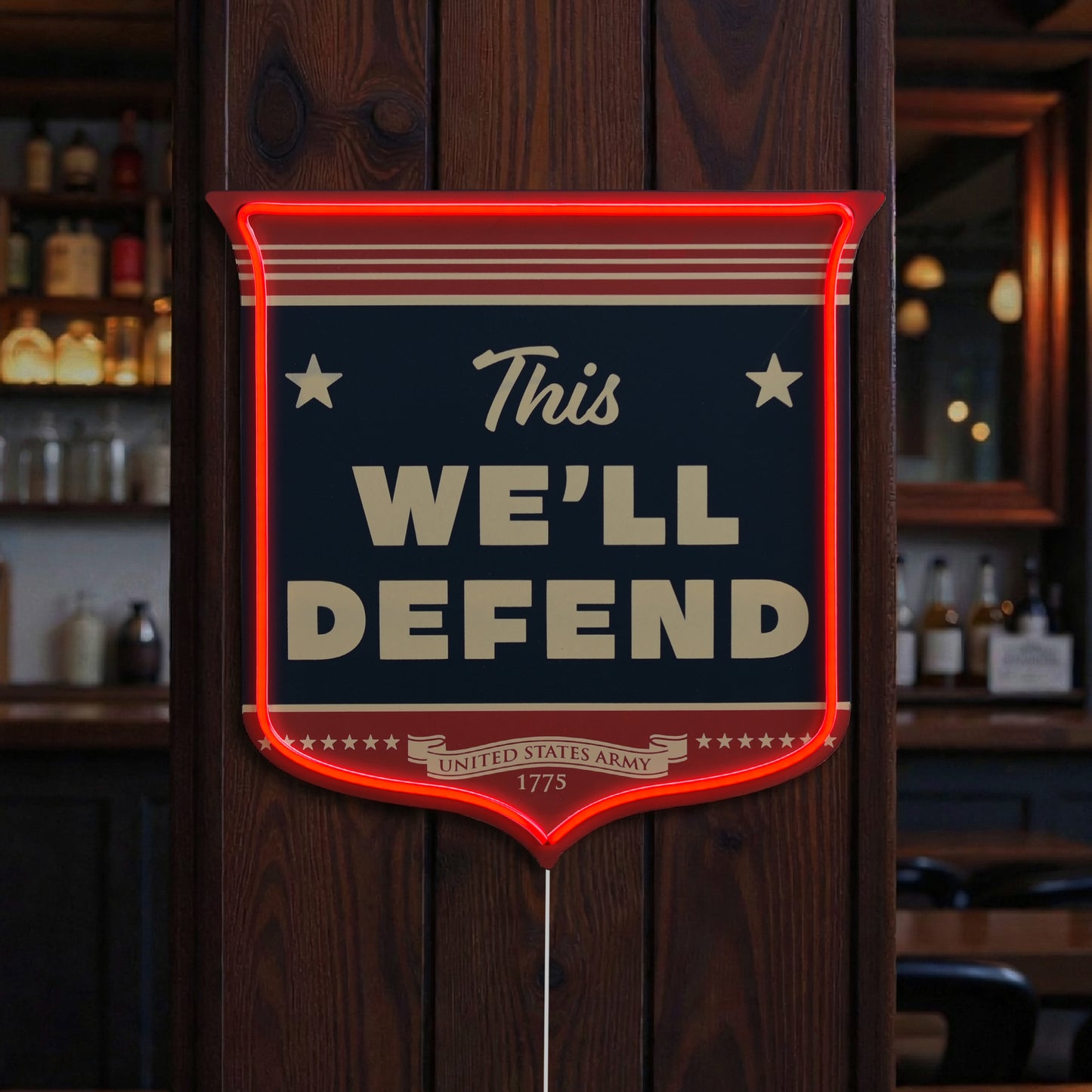 This We’ll Defend Army LED Sign for Wall Decor