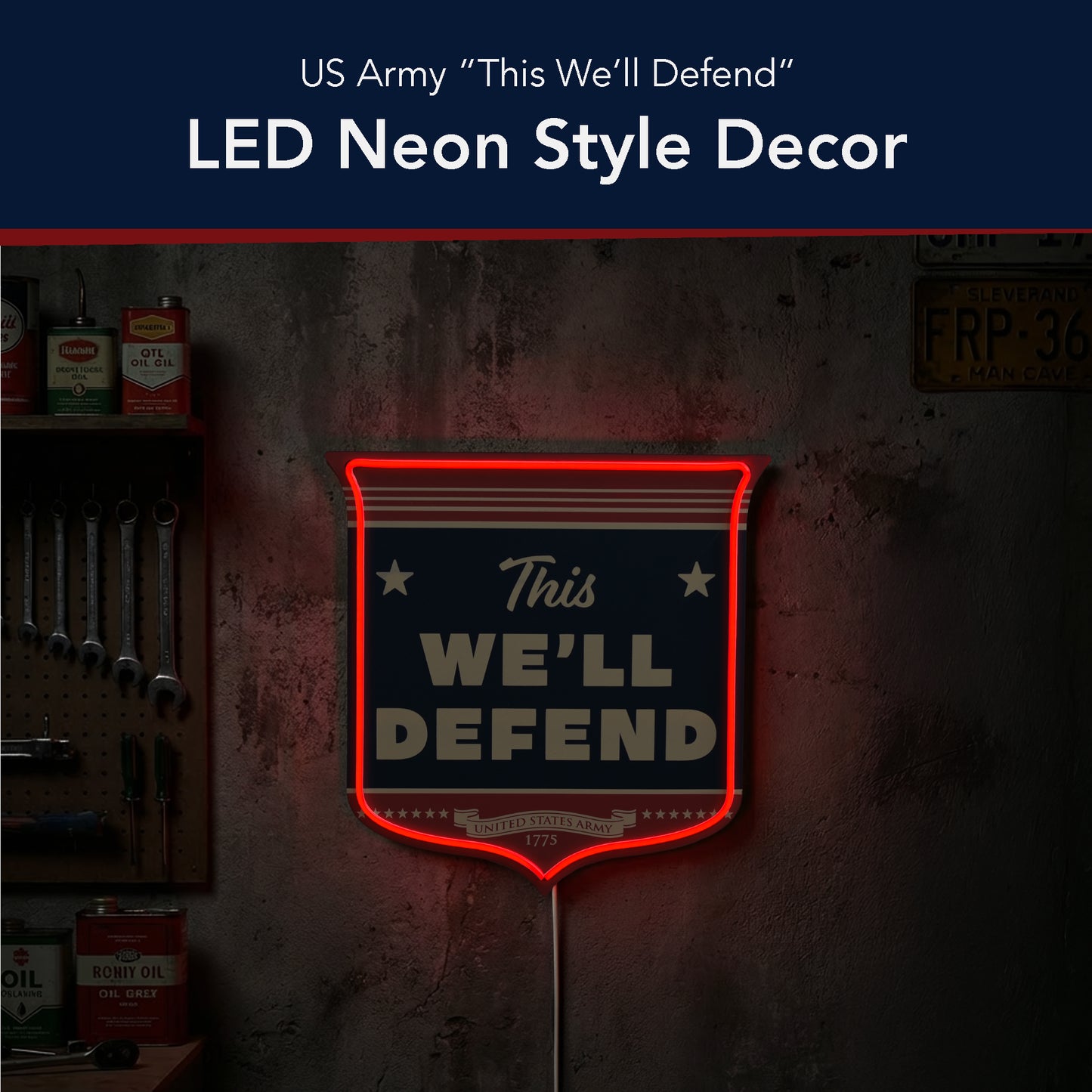 This We’ll Defend Army LED Sign for Wall Decor