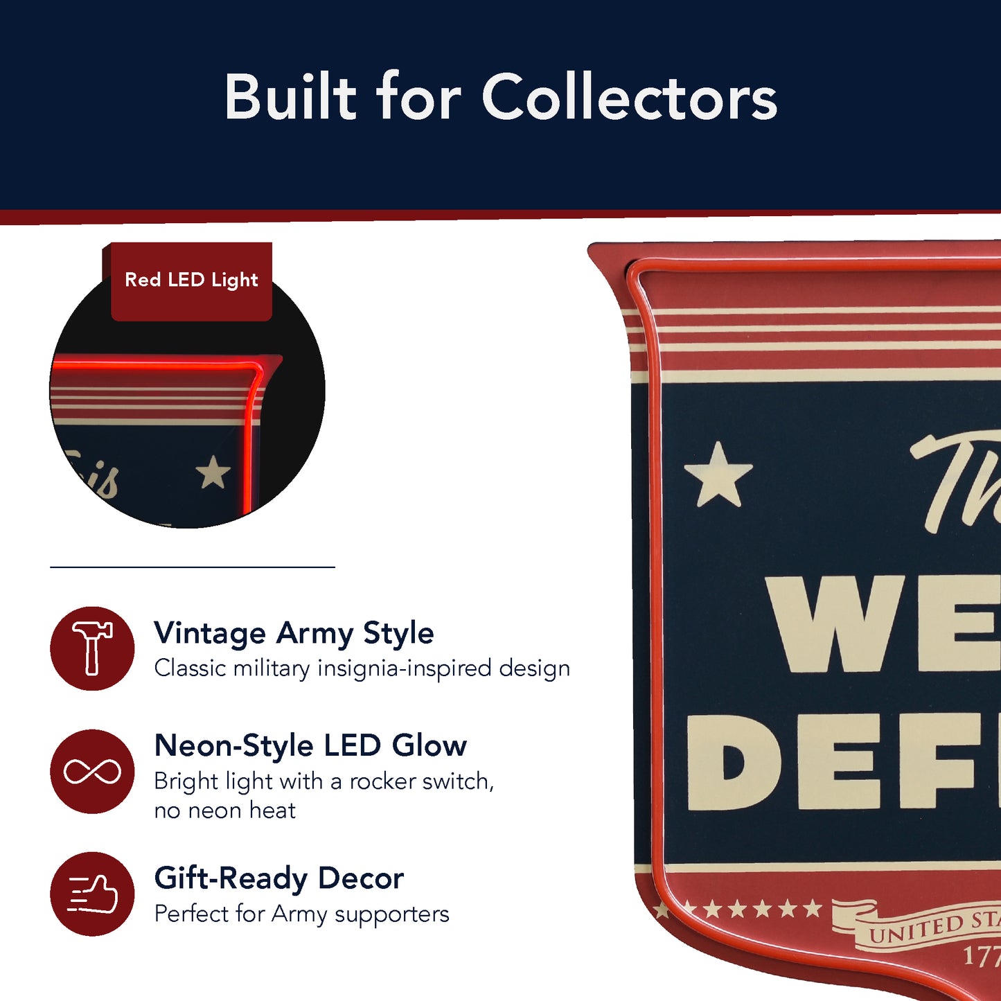 This We’ll Defend Army LED Sign for Wall Decor