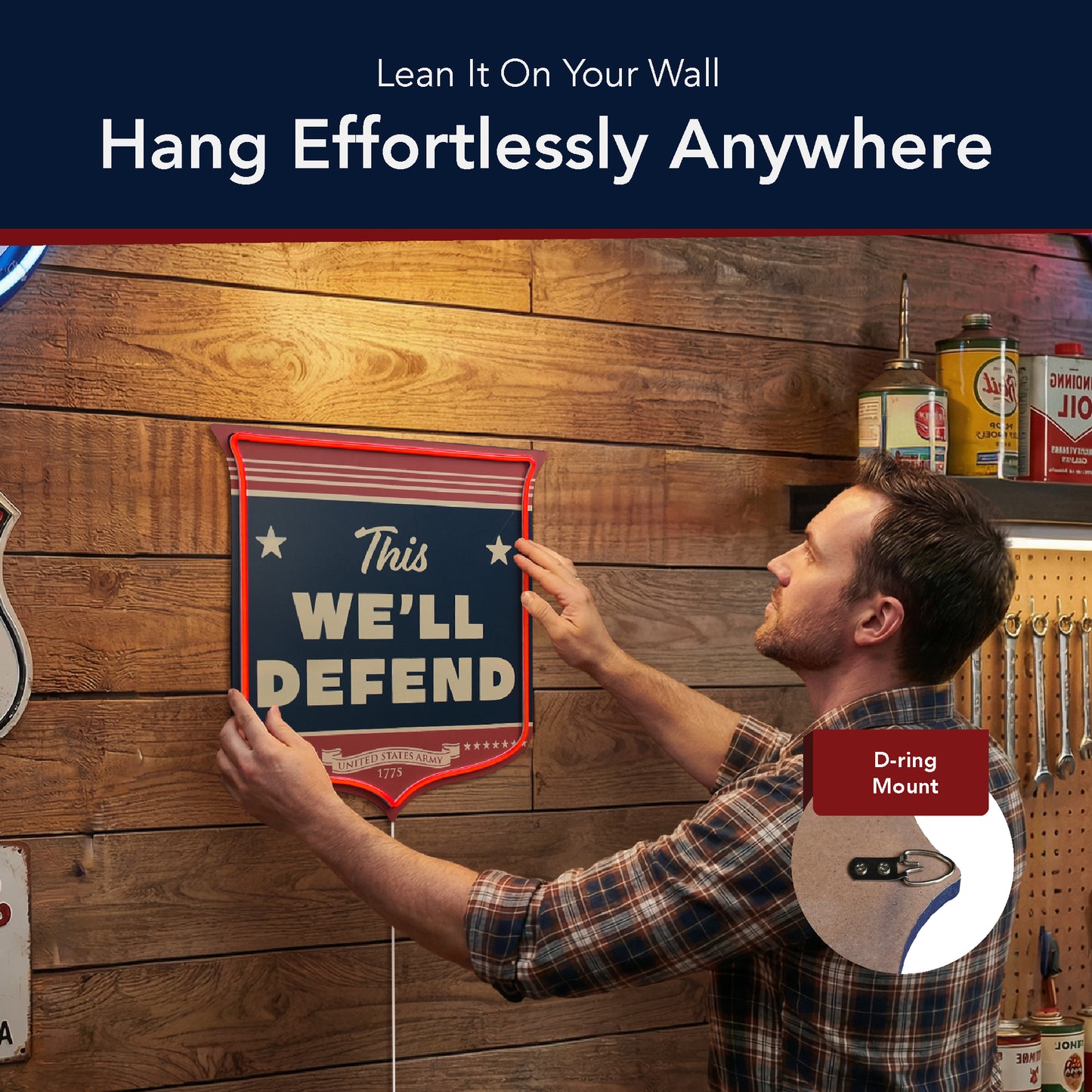 This We’ll Defend Army LED Sign for Wall Decor