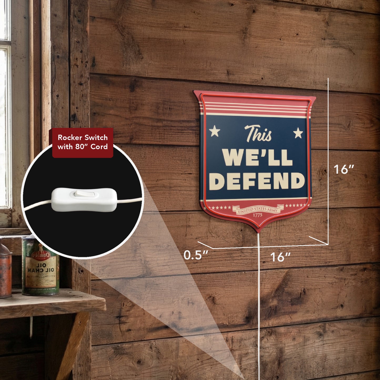 This We’ll Defend Army LED Sign for Wall Decor