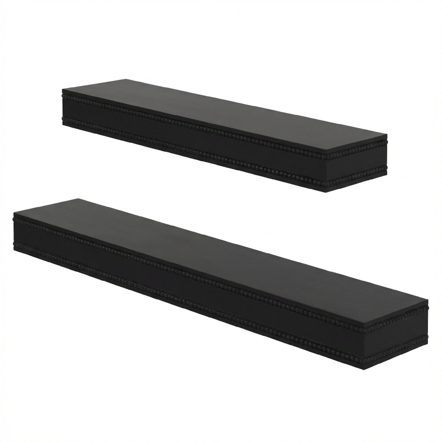 Beaded 2-Piece Floating Wall Shelf Set, Black Shabby Chic