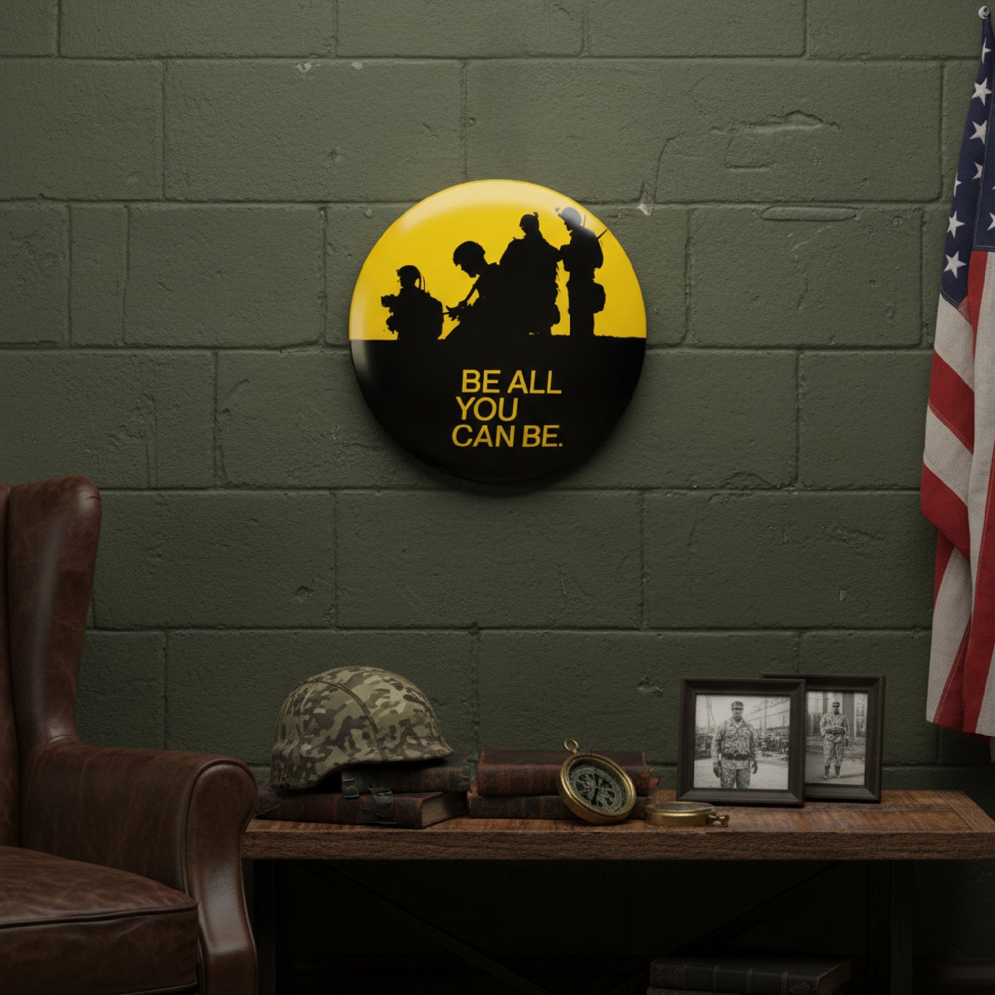 Army Be All You Can Be Metal Dome Wall Art Sign - Patriotic Decor