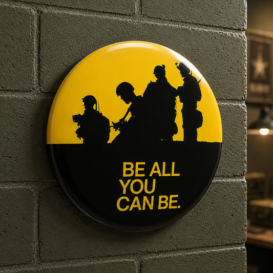 Army Be All You Can Be Metal Dome Wall Art Sign - Patriotic Decor