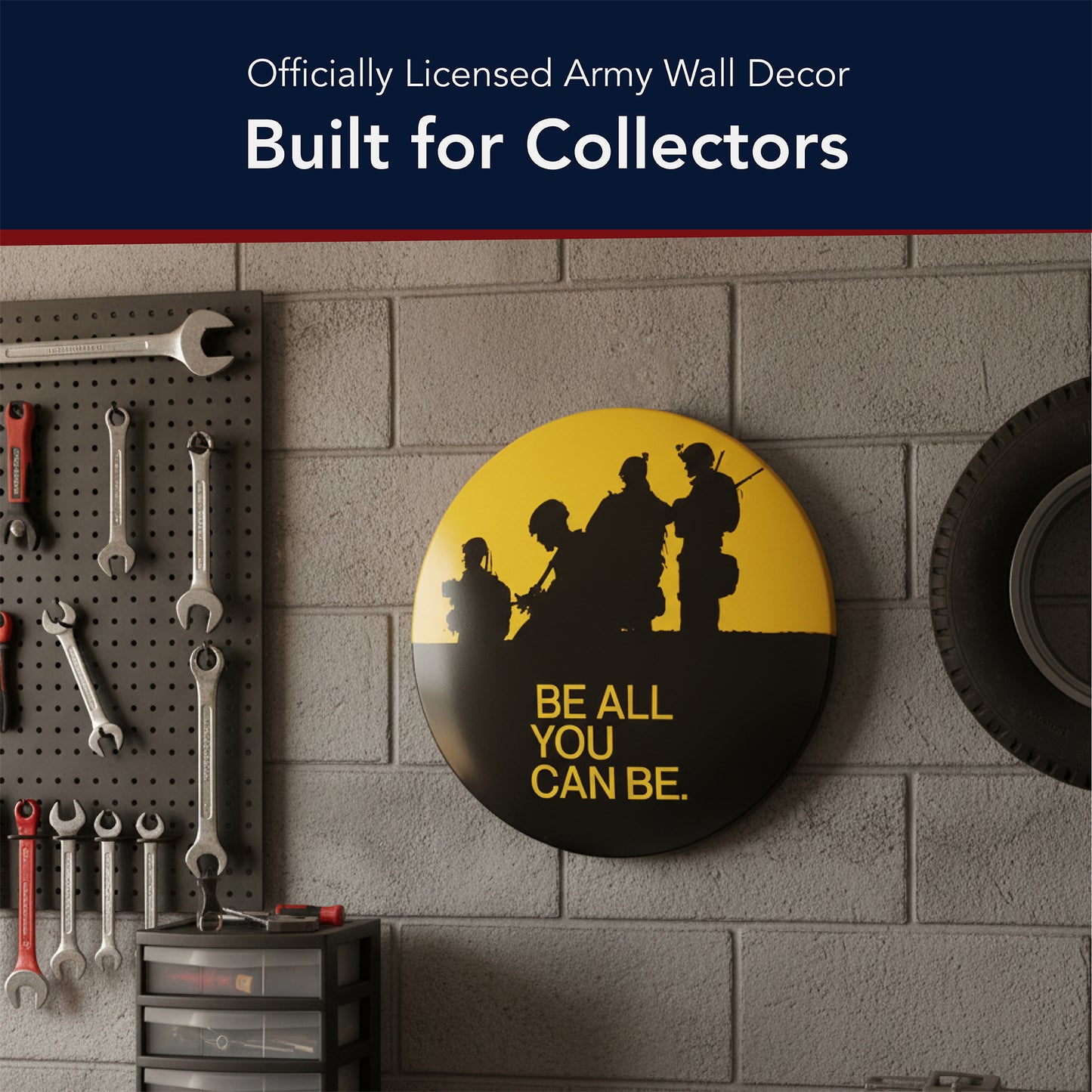 Army Be All You Can Be Metal Dome Wall Art Sign - Patriotic Decor