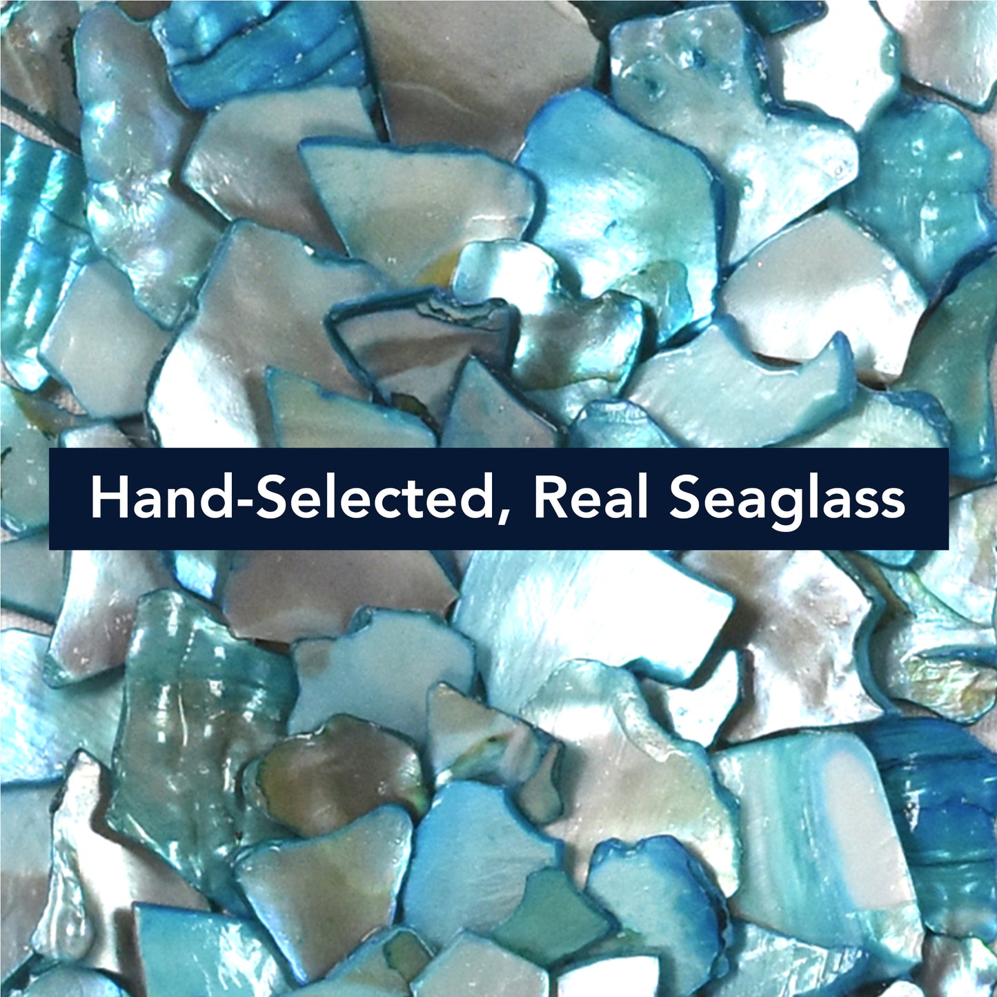2-pc Sea Glass Shell Wall Art Set - Coastal Aqua & Teal Shadowbox Decor