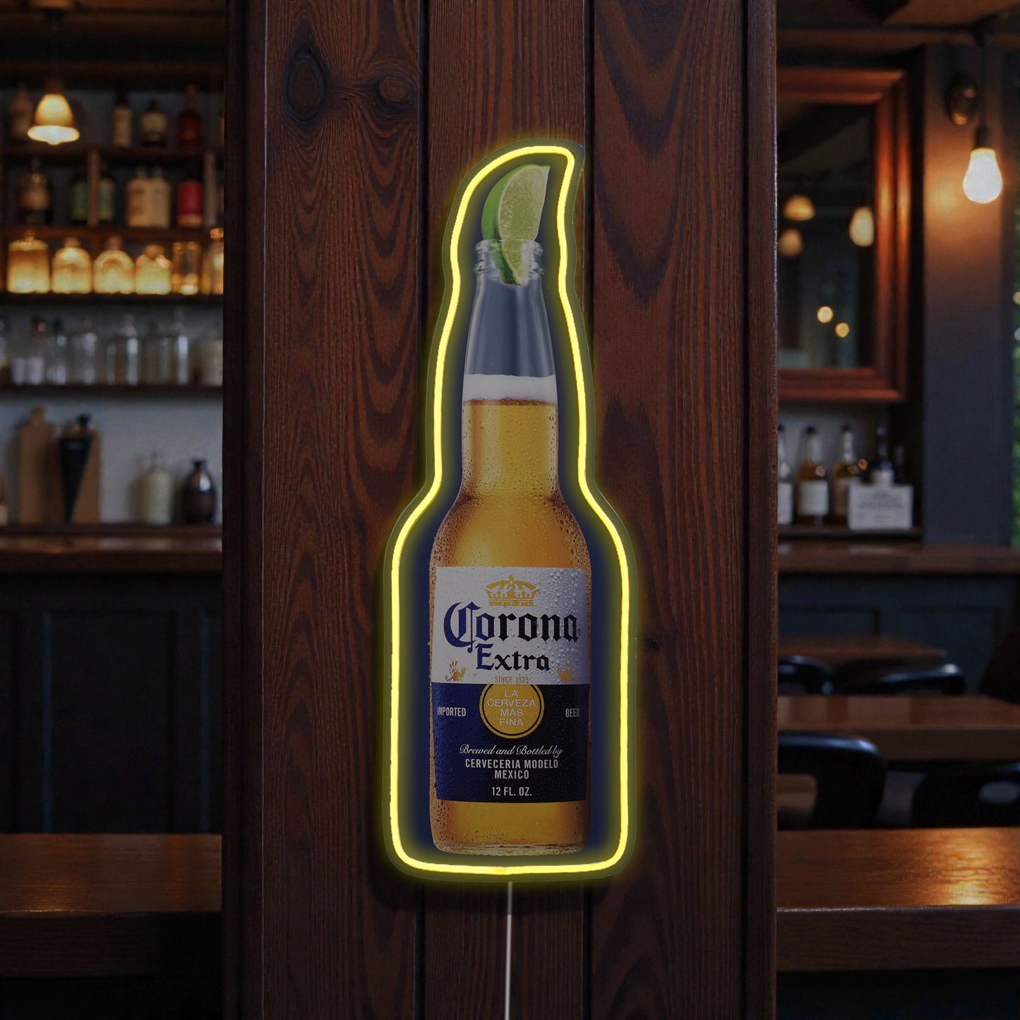 Corona Extra Bottle LED Beer Sign for Bar & Man Cave