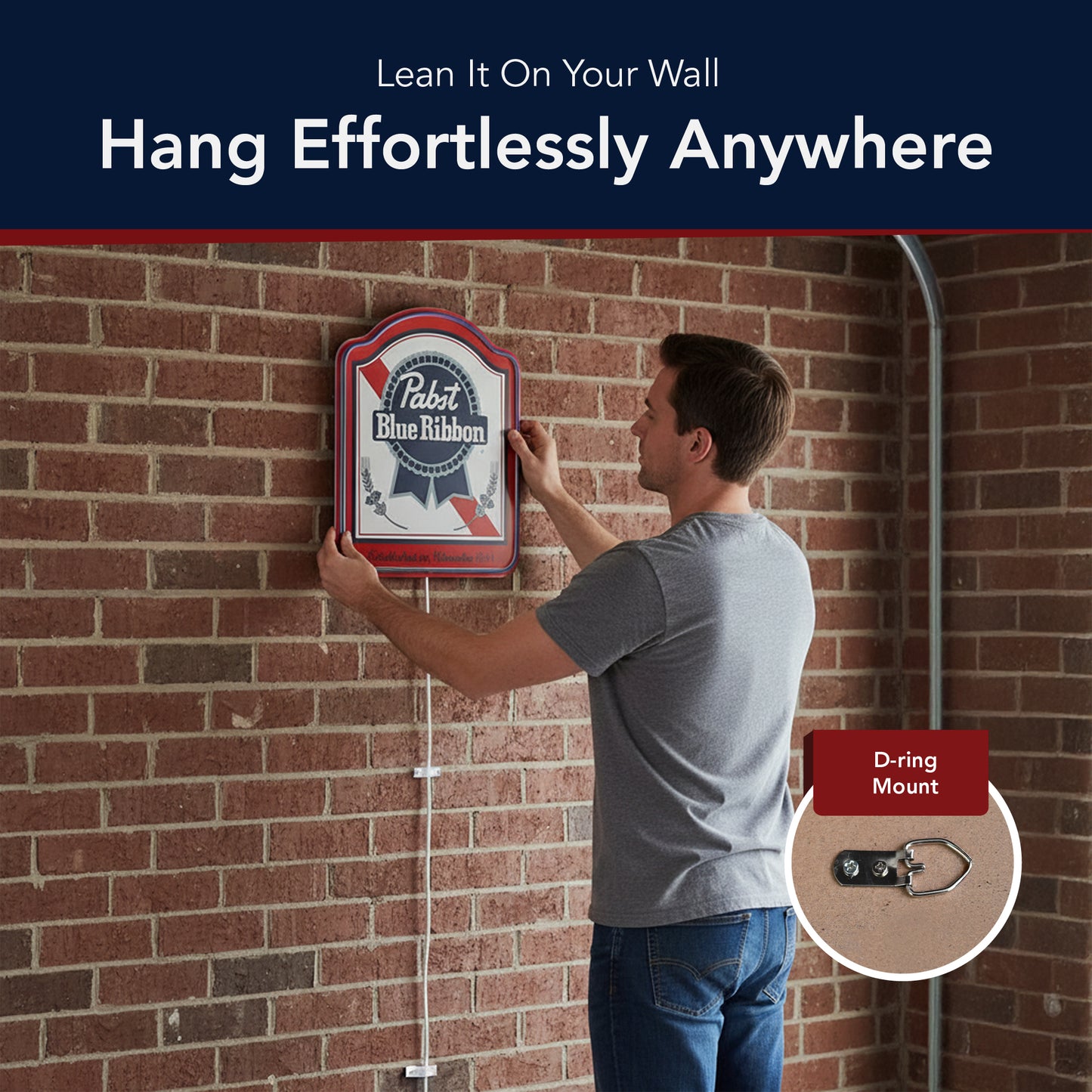 Pabst Blue Ribbon Shield LED Beer Sign for Bar Decor