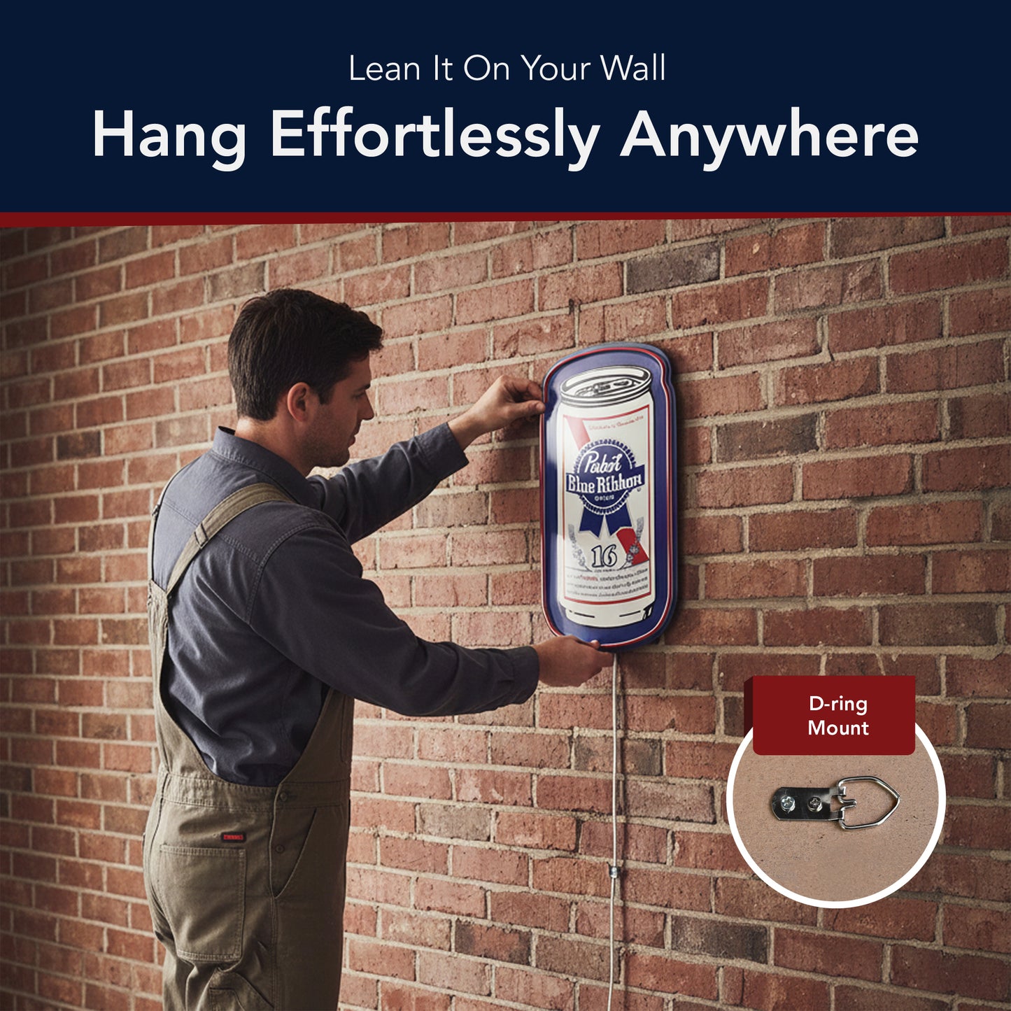 Pabst Blue Ribbon Can LED Beer Sign for Bar Wall Decor