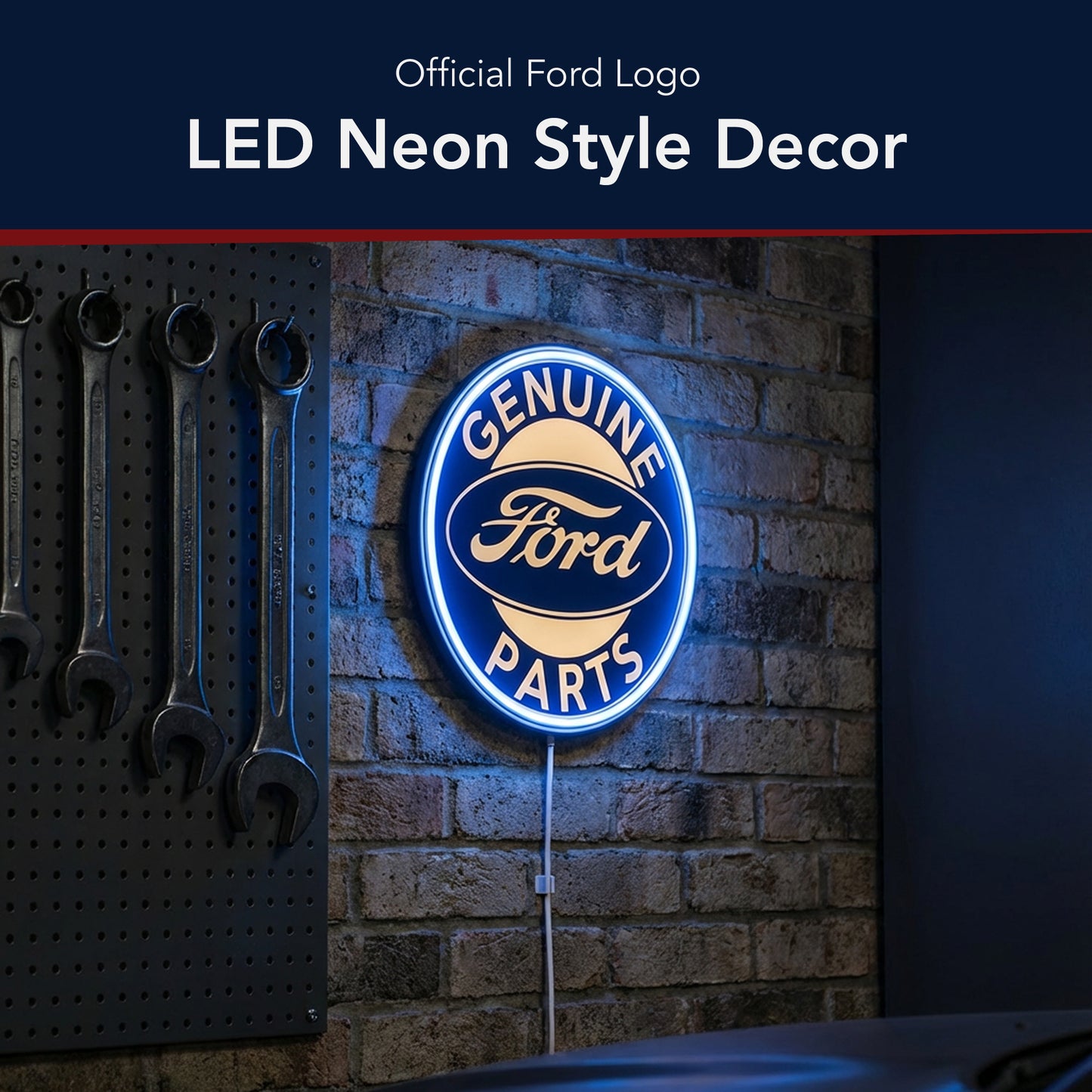 Vintage Ford LED Wall Sign for Garage & Man Cave