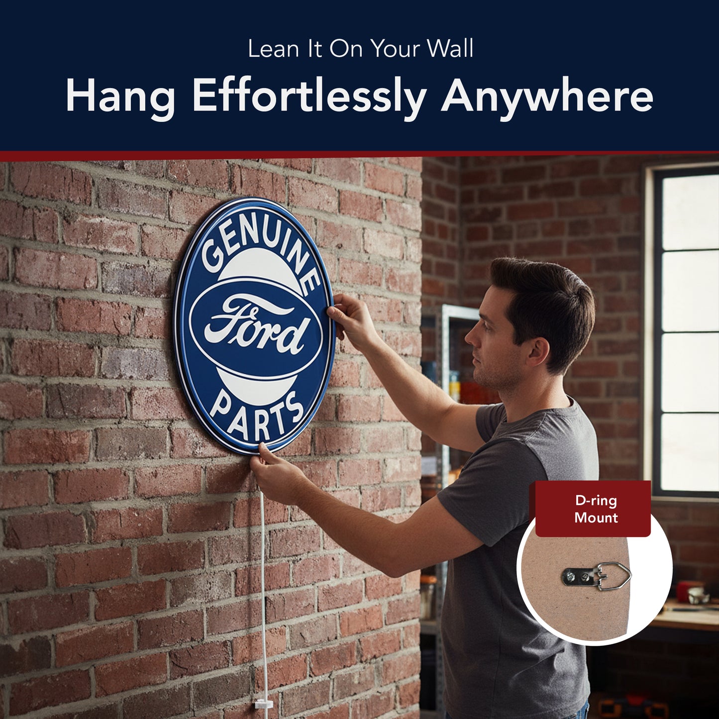 Vintage Ford LED Wall Sign for Garage & Man Cave