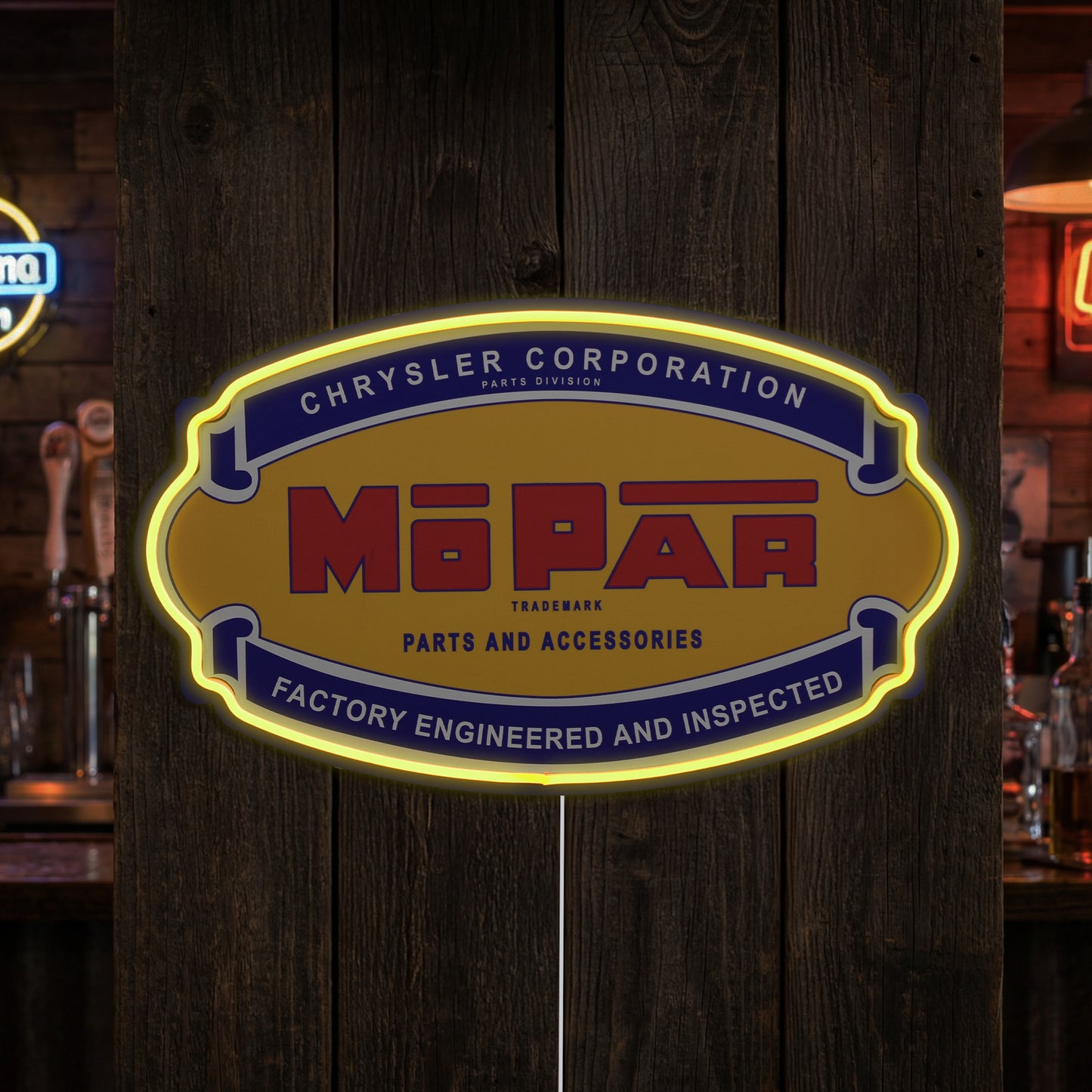 Mopar Parts LED Sign for Garage & Man Cave Decor