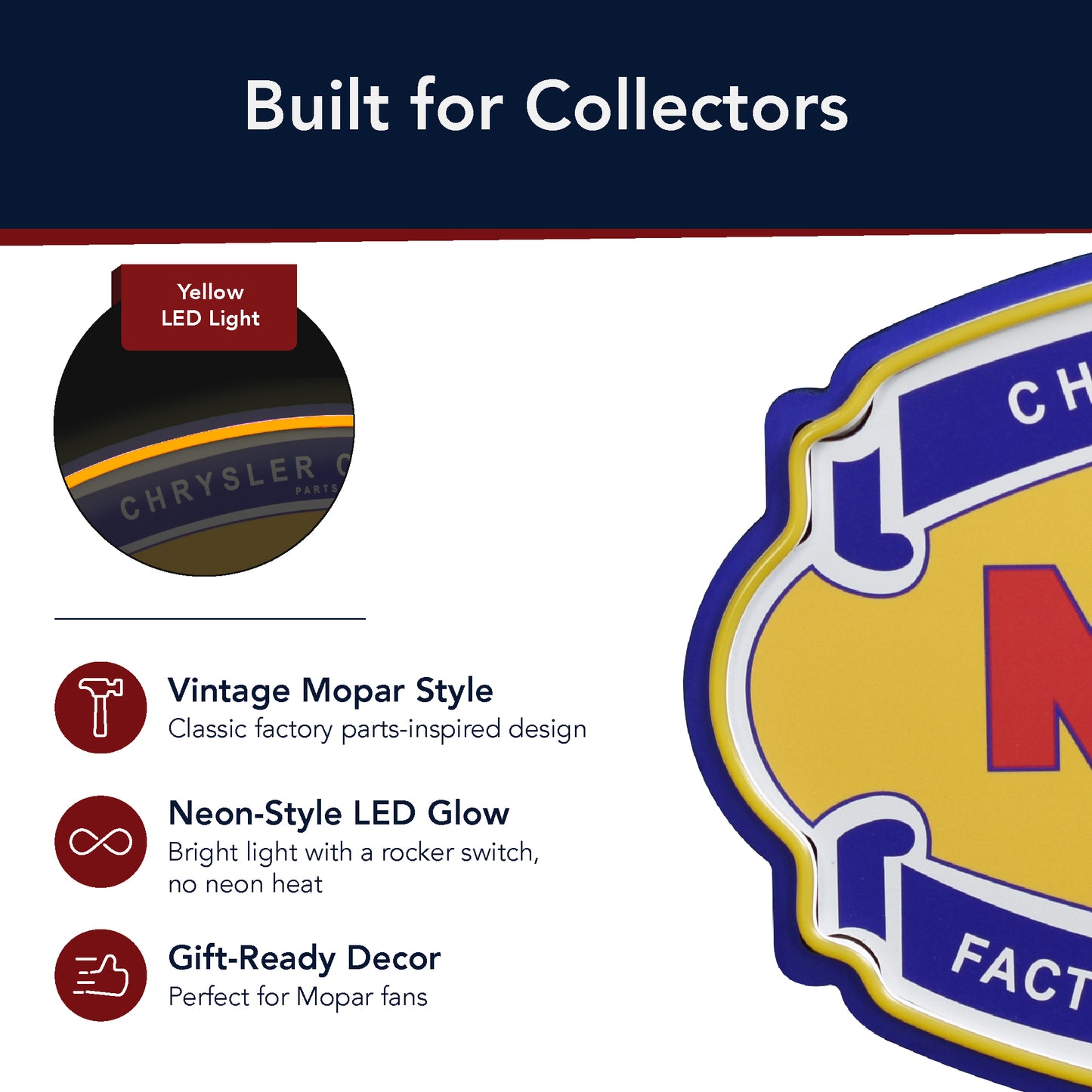 Mopar Parts LED Sign for Garage & Man Cave Decor