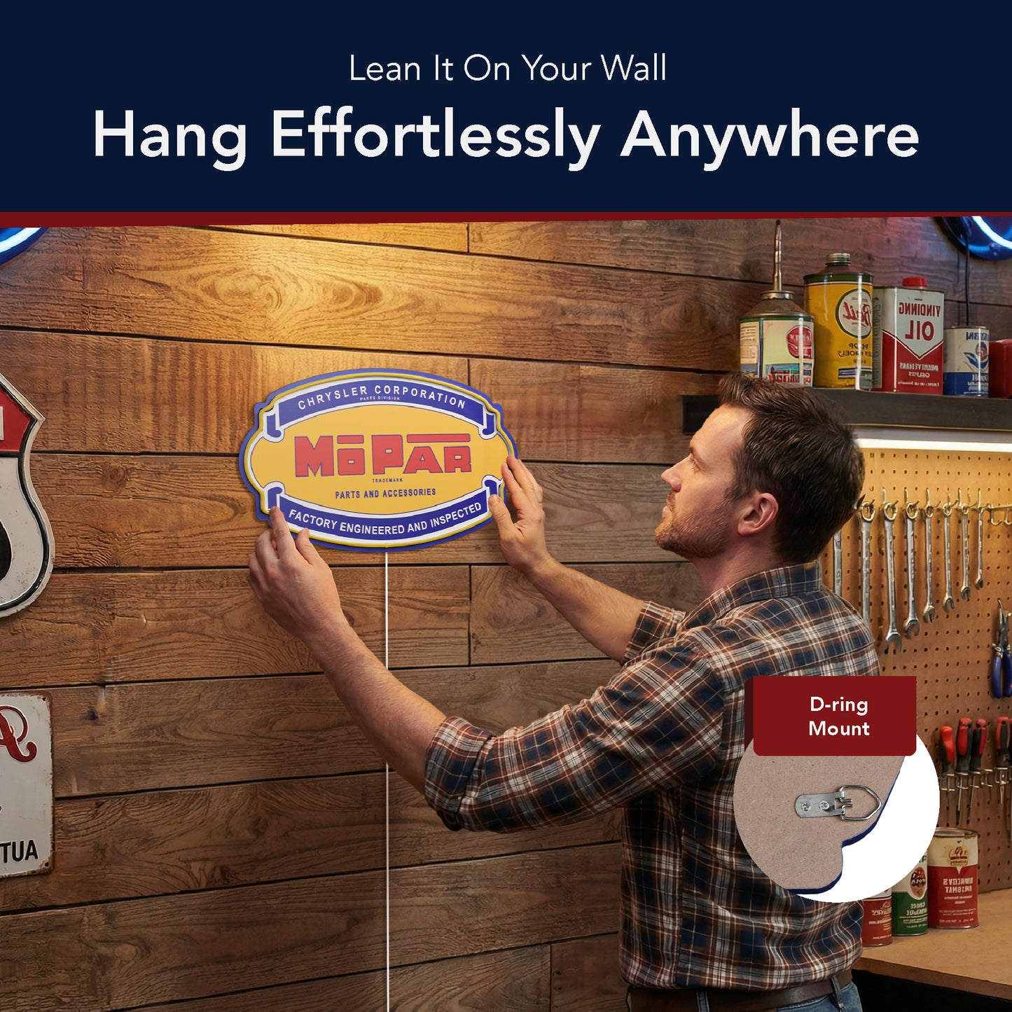 Mopar Parts LED Sign for Garage & Man Cave Decor