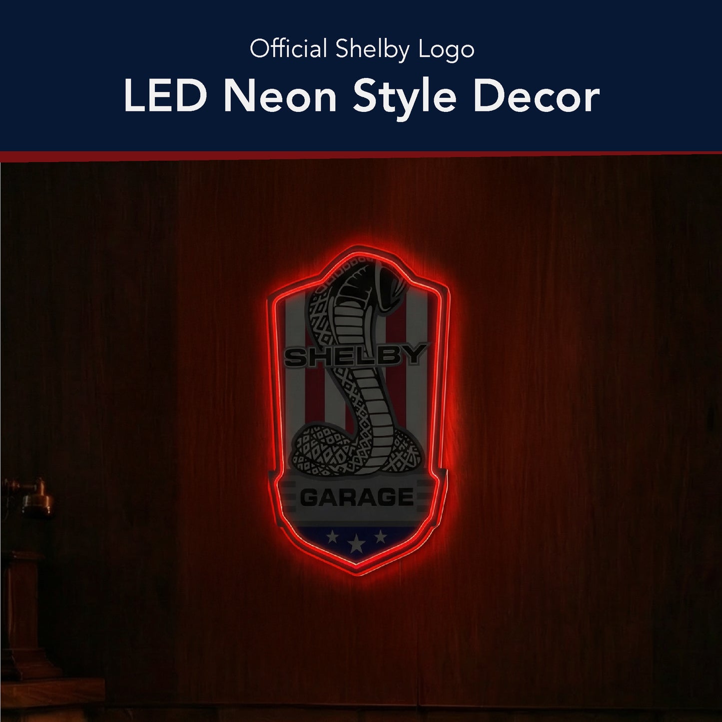 Shelby Garage LED Wall Sign for Man Cave & Garage