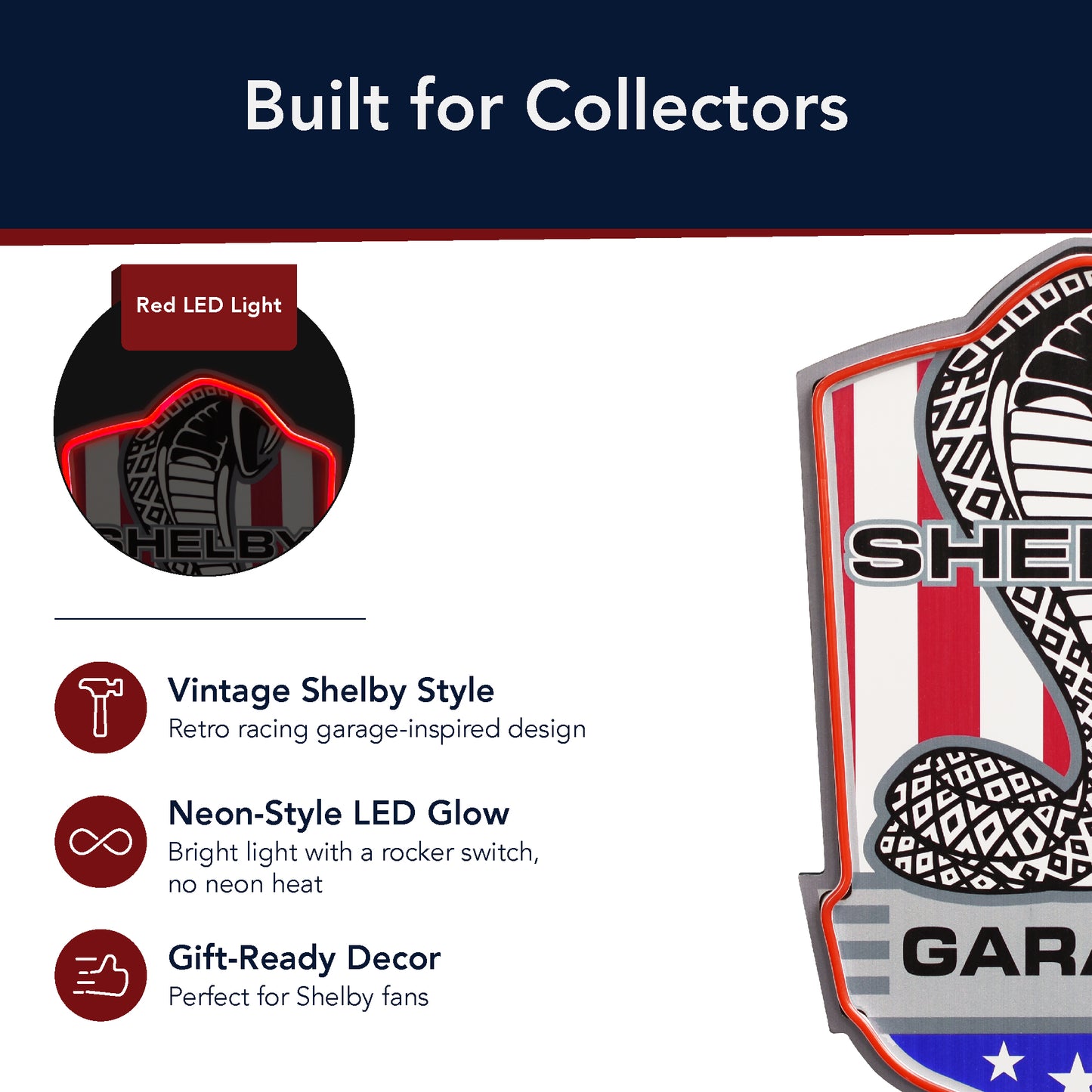 Shelby Garage LED Wall Sign for Man Cave & Garage