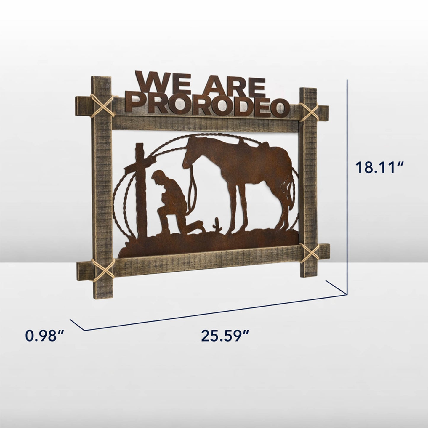 ProRodeo Cowboy Metal & Wood Wall Art - Rustic Western Decor