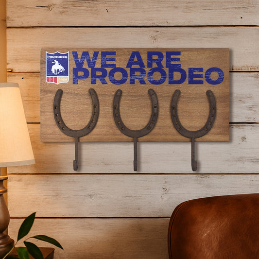 Rustic Pro Rodeo Horseshoe Metal Wall Decor with Hooks