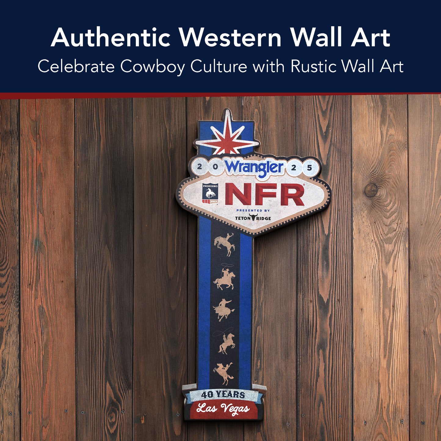 Wrangler NFR 2025 Western Metal Wall Art Sign