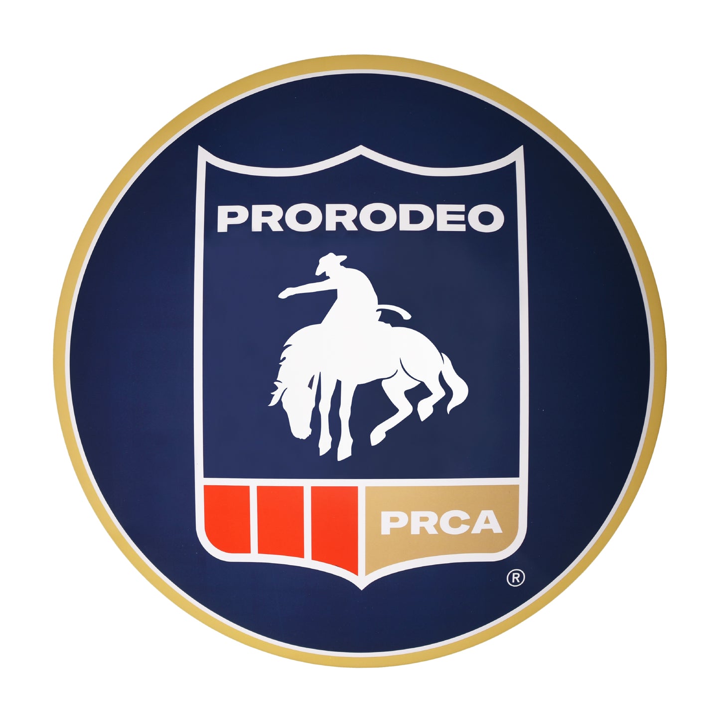 Pro Rodeo Shield Metal Wall Art 15 Inch Round Cowboy Western Decor