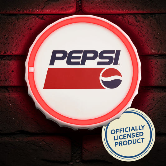 Pepsi Vintage Bottle Cap LED Neon Sign 12" Retro Wall Decor