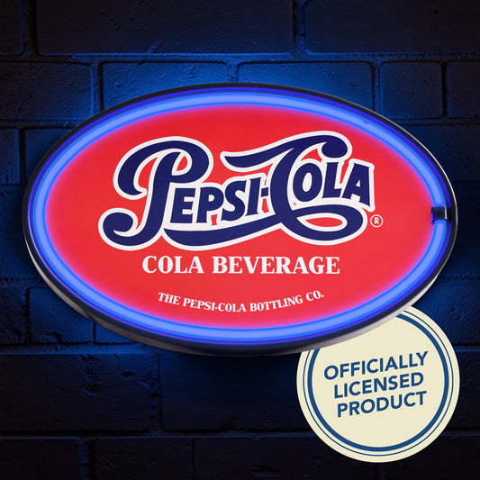 Pepsi Cola Vintage LED Oval Neon Marquee Sign 16" Retro Soda Wall Decor