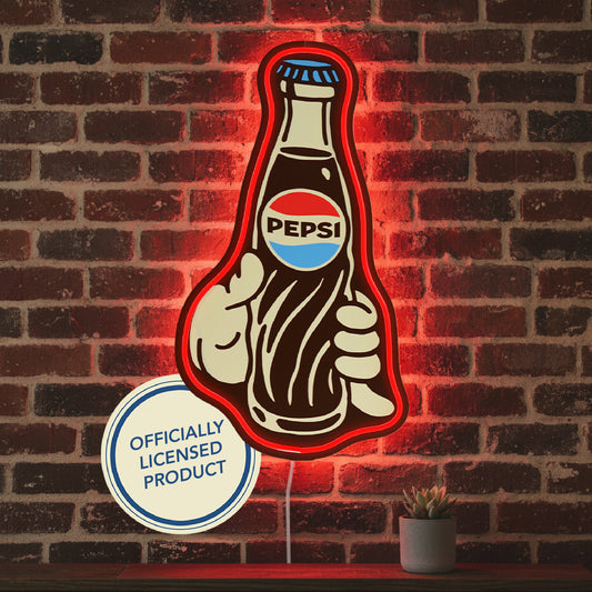 Pepsi Bottle Vintage Bottle LED Plaque Retro Soda Wall Decor