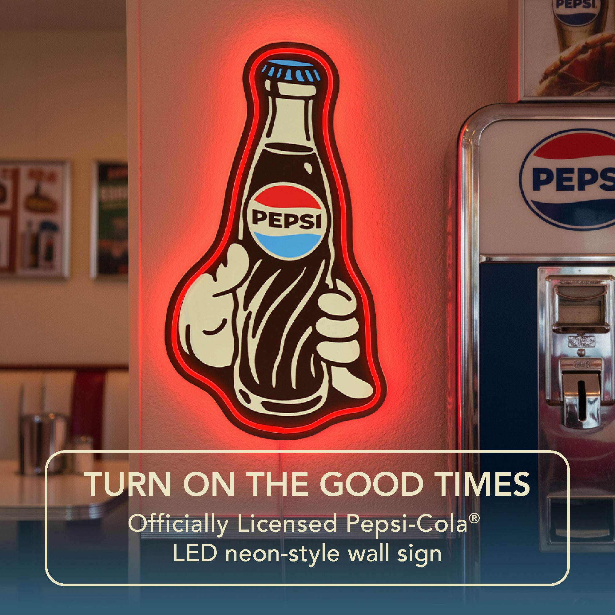 PEPSI-COLA レトロディスプレイ Pepsi Bottle Vintage Bottle LED Plaque Retro Soda Wall Decor