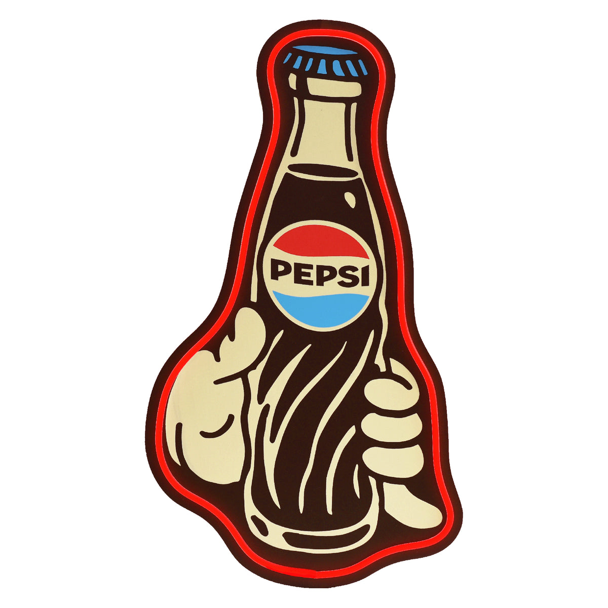 Pepsi Bottle Vintage Bottle LED Plaque Retro Soda Wall Decor 