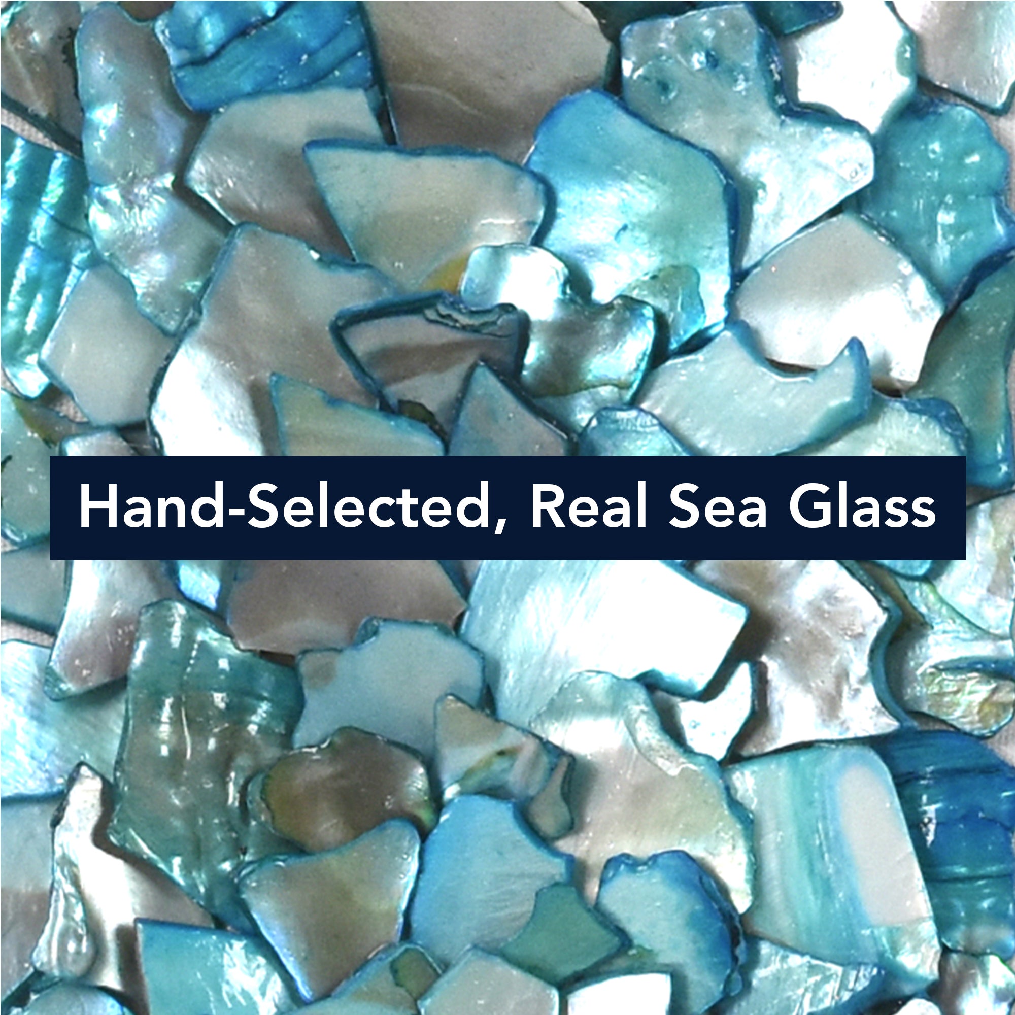 2-pc Sea Glass Shell Wall Art Set - Coastal Aqua & Teal Shadowbox Decor