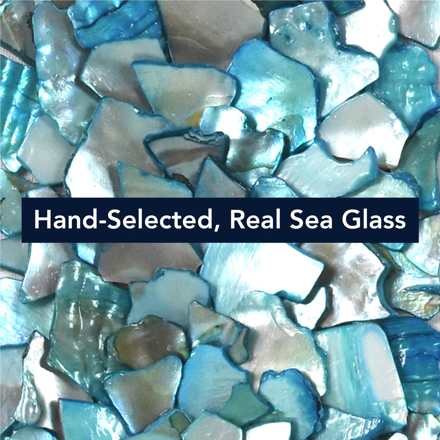 2-pc Sea Glass Shell Wall Art Set - Coastal Aqua & Teal Shadowbox Decor