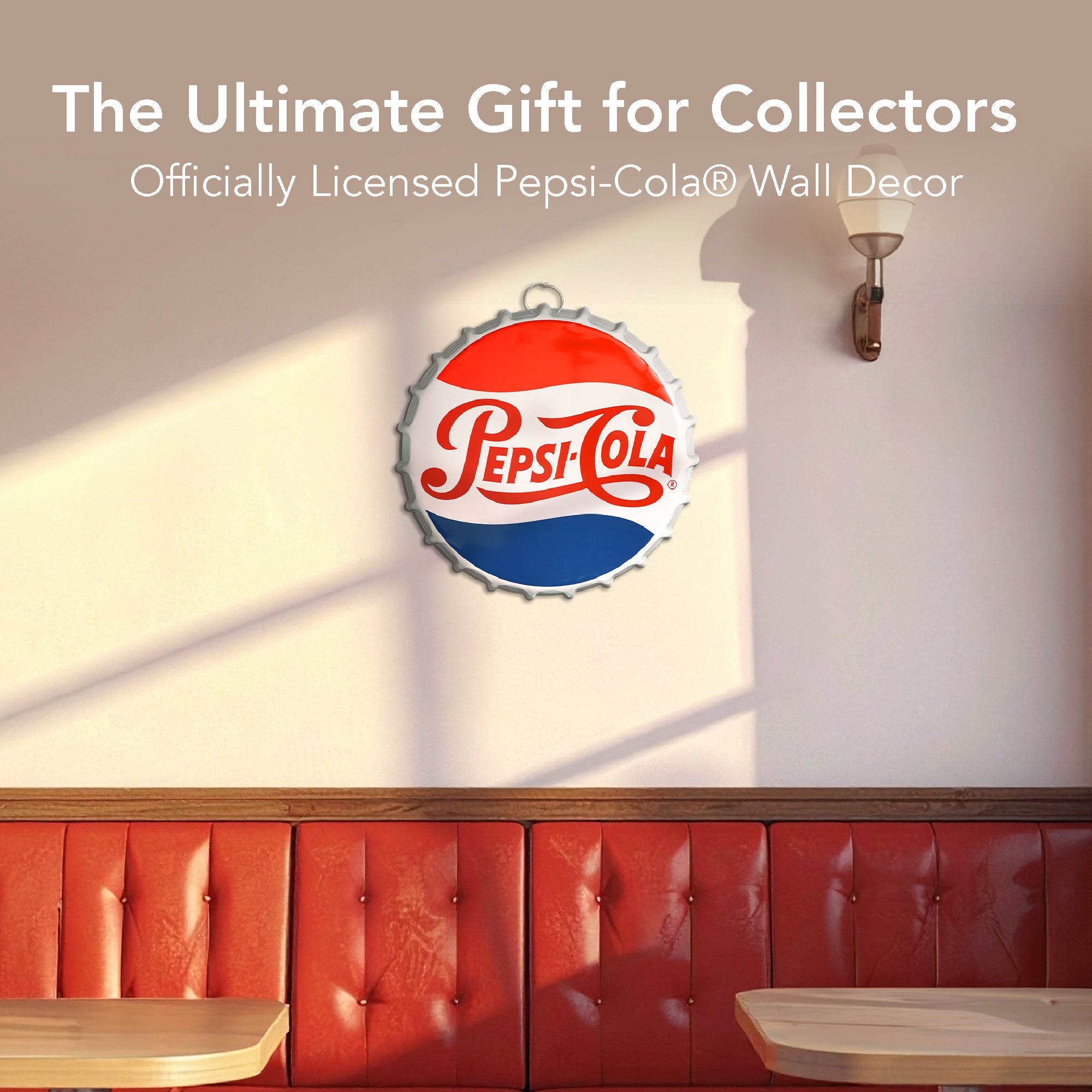 Pepsi Cola Vintage Bottle Cap Metal Wall Sign 16.25