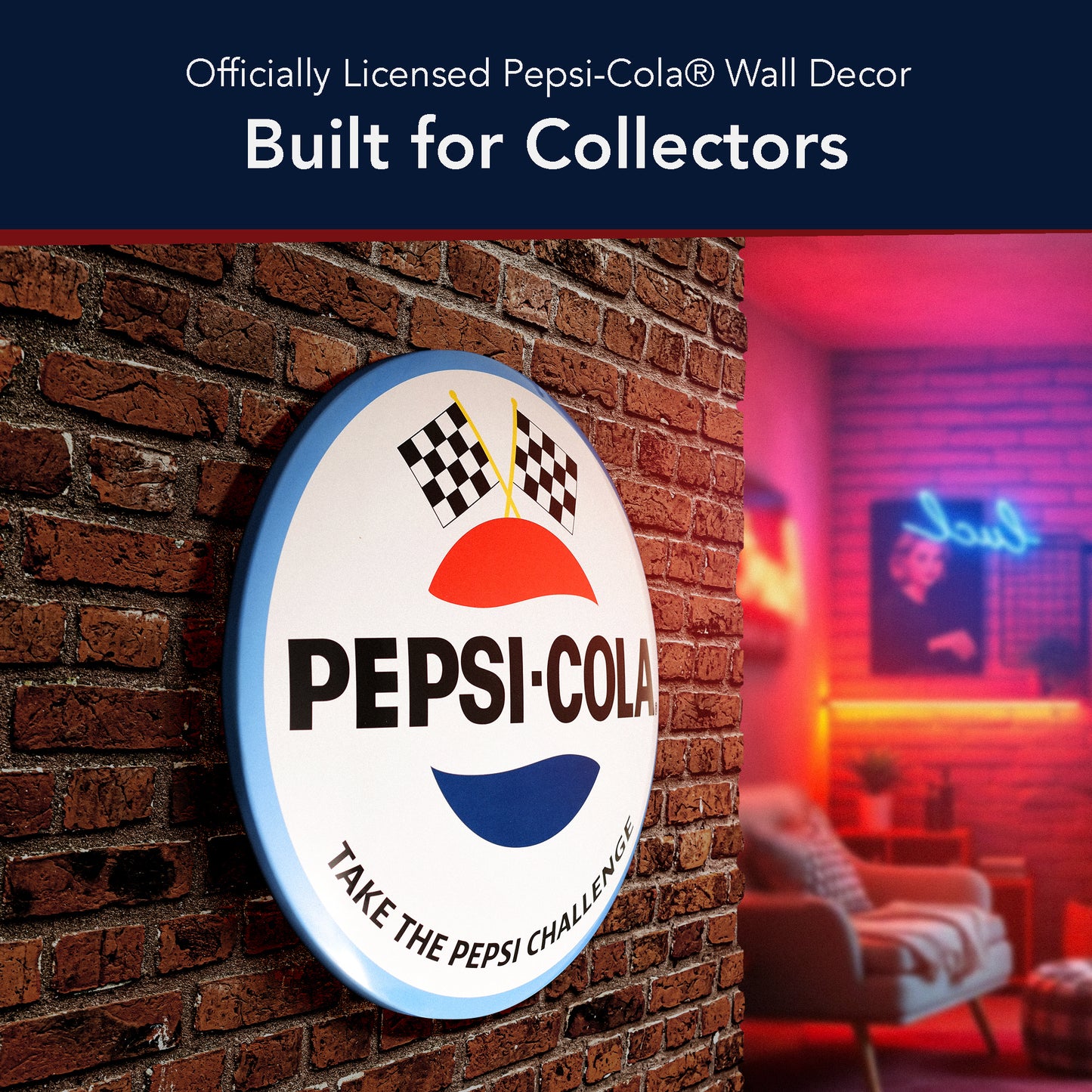 Pepsi Logo Dome Metal Wall Art Sign 15 Inch Classic Soda Decor