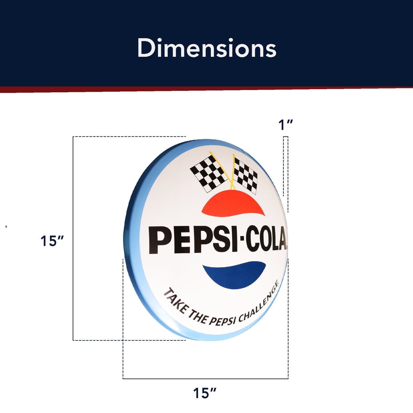 Pepsi Logo Dome Metal Wall Art Sign 15 Inch Classic Soda Decor