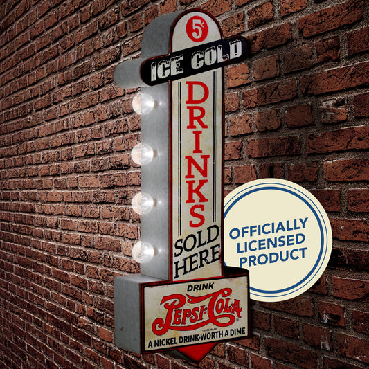 Pepsi Vintage Double-Sided LED Bottle Wall Sign Retro Decor