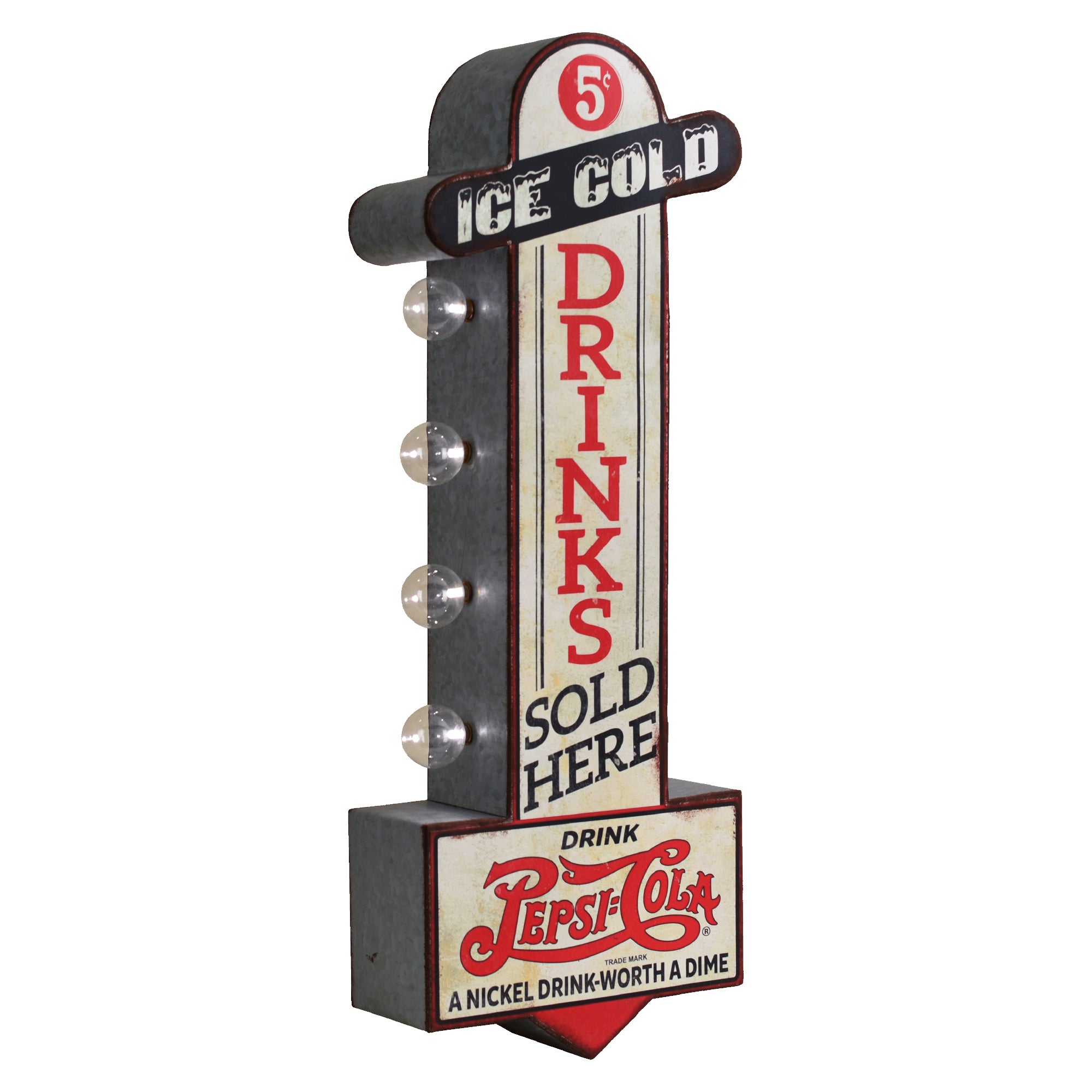 Pepsi Vintage Double-Sided LED Bottle Wall Sign Retro Decor