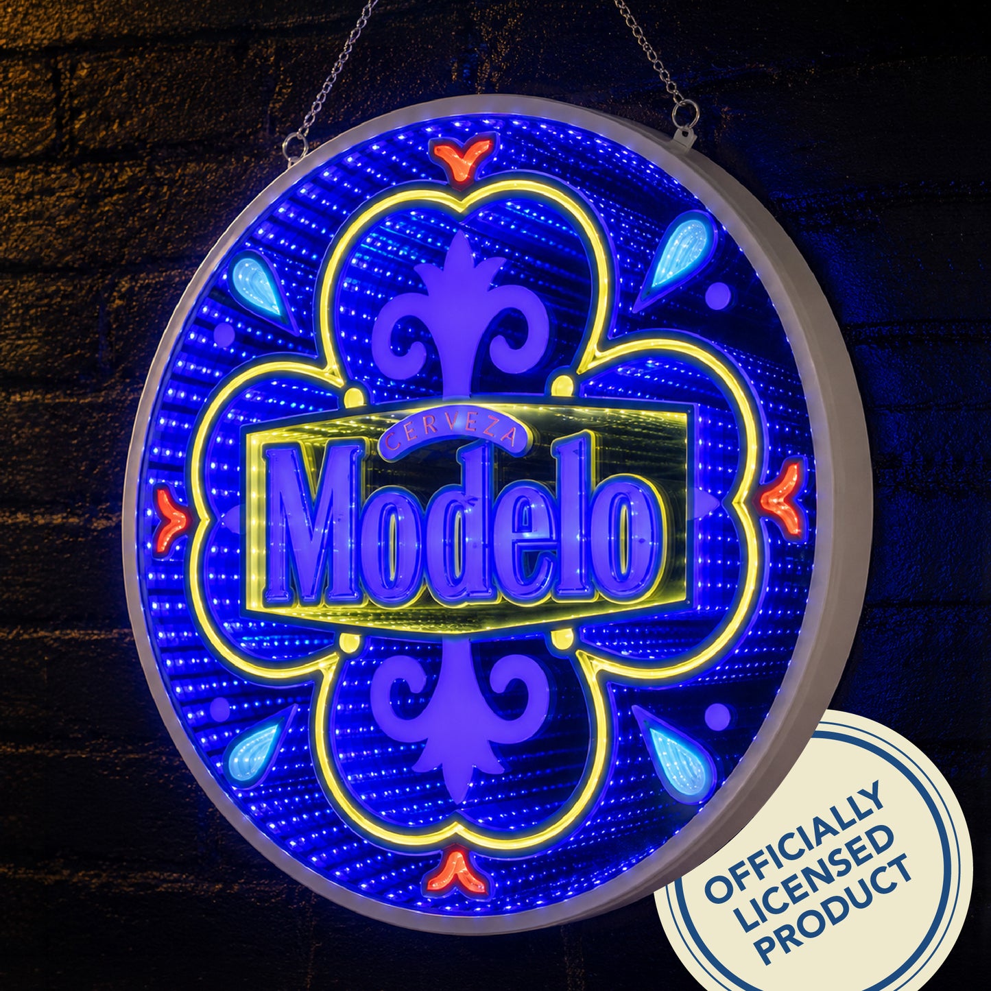 Officially Licensed Modelo Infinity Mirror LED Neon Beer Bar Sign