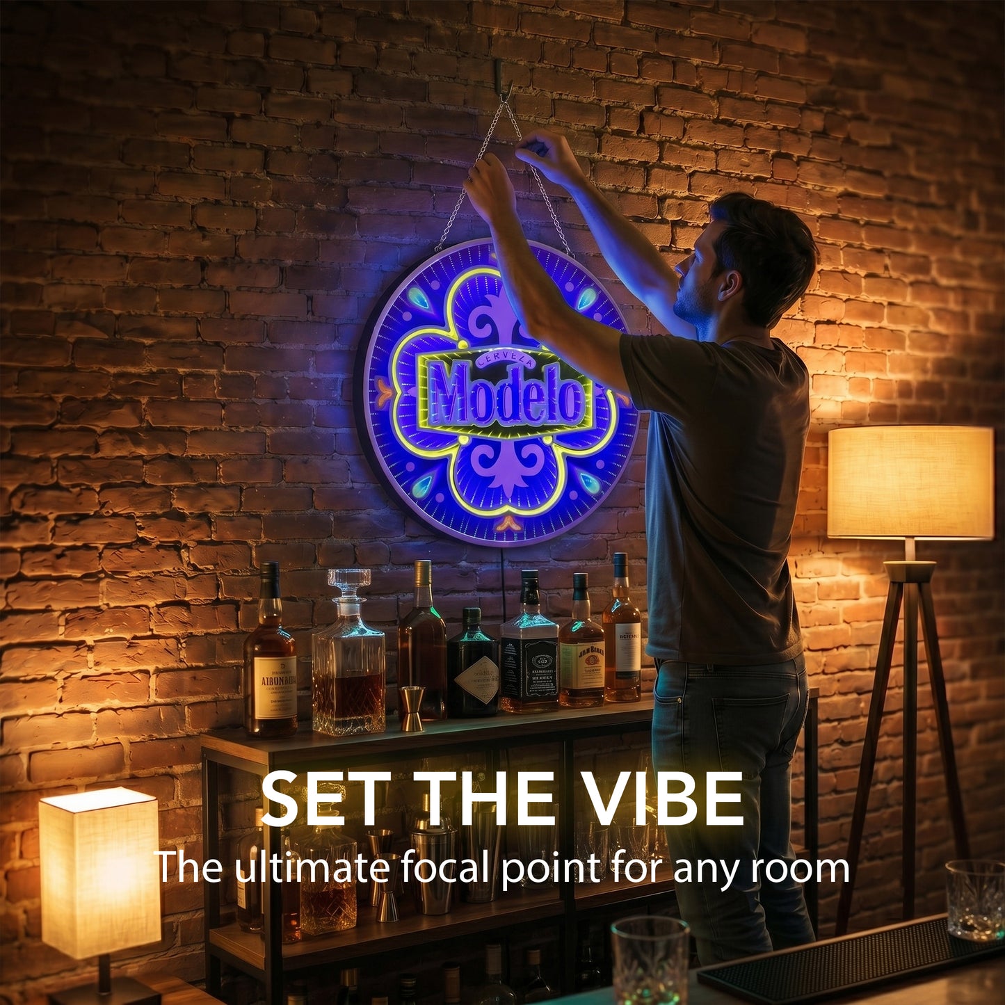 Officially Licensed Modelo Infinity Mirror LED Neon Beer Bar Sign