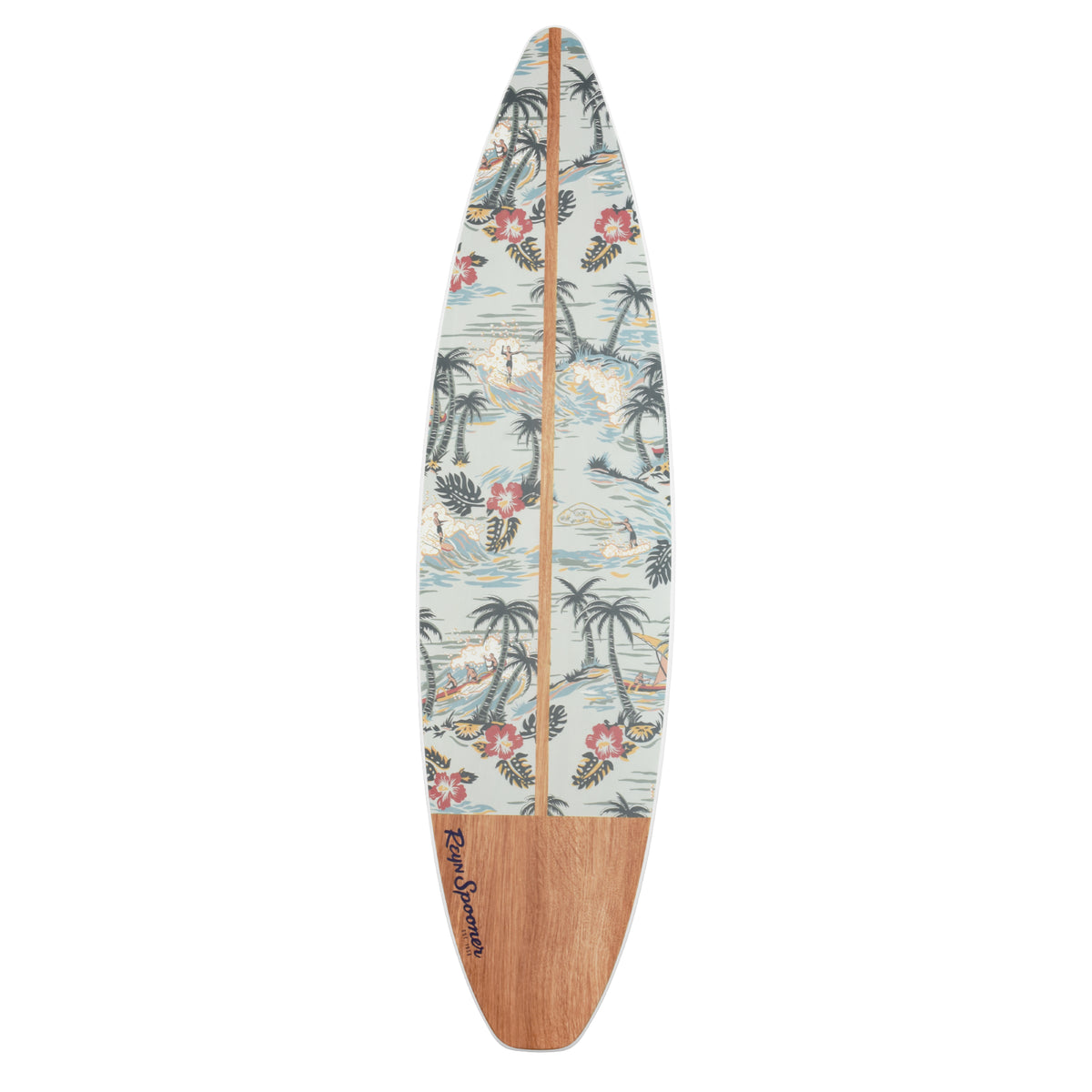 60" Tropical Surfboard Wall Decor, Coastal Beach House Wall Art