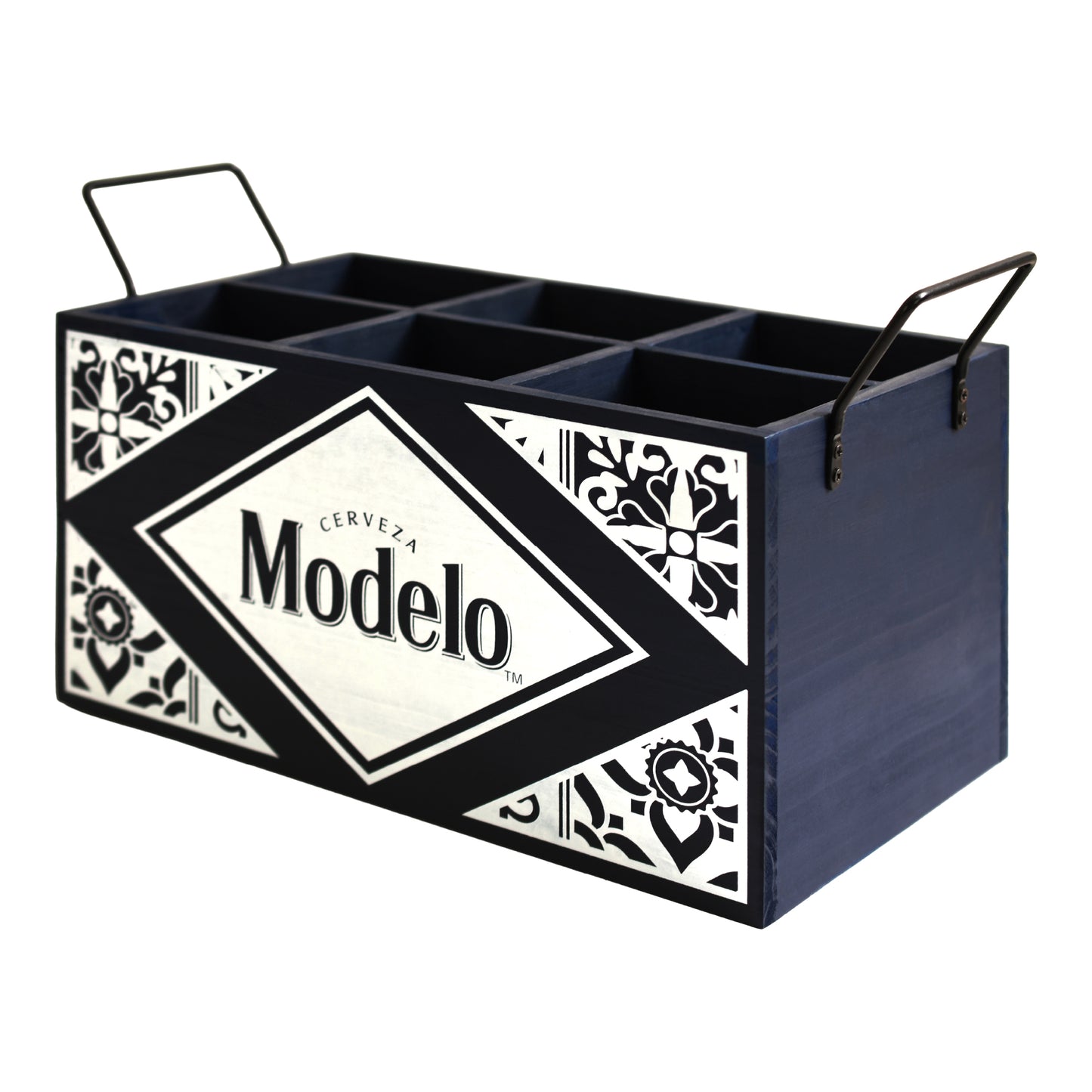 Modelo Cerveza Wooden 6 Bottle Crate Beer Caddy Storage Box