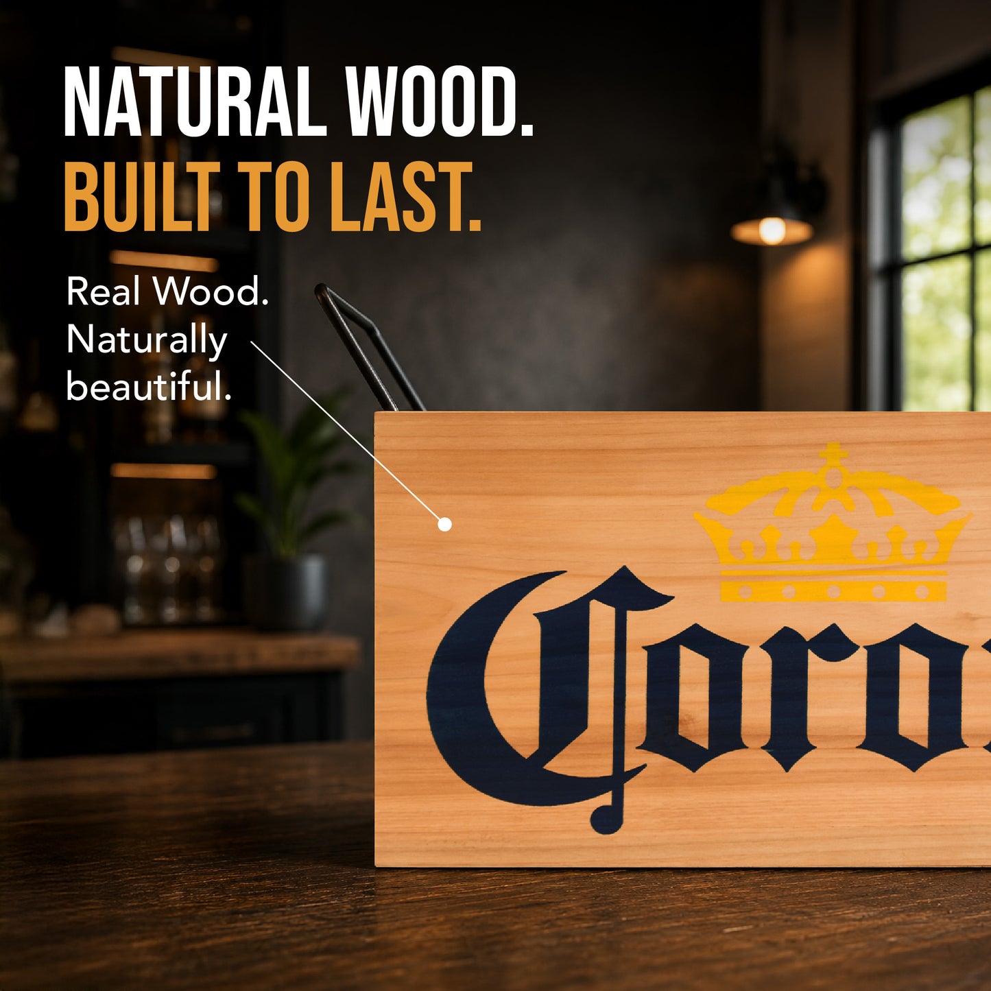 Corona Extra Wooden 6 Bottle Crate Beer Caddy Storage Box