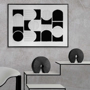 Memories in Shapes Framed Printed, Embroidered and Tufted Canvas