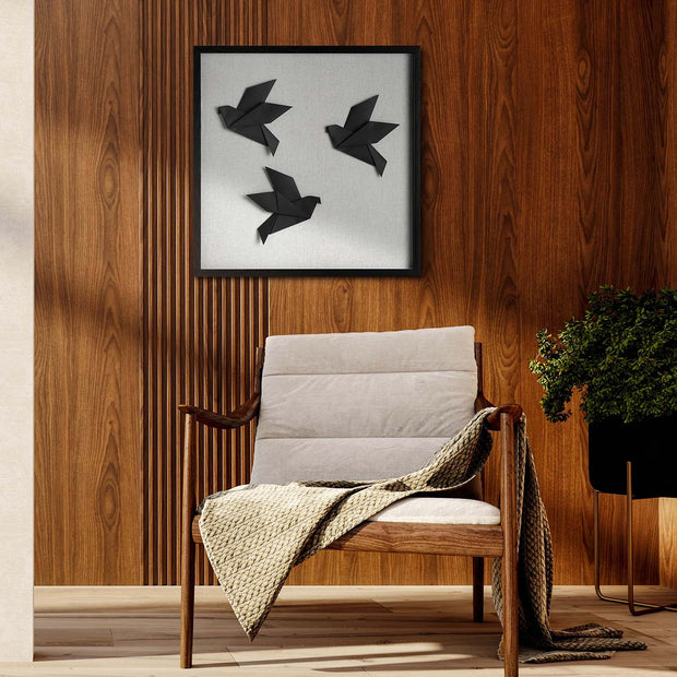 Silhouettes in Flight Paper and Linen Wall Art